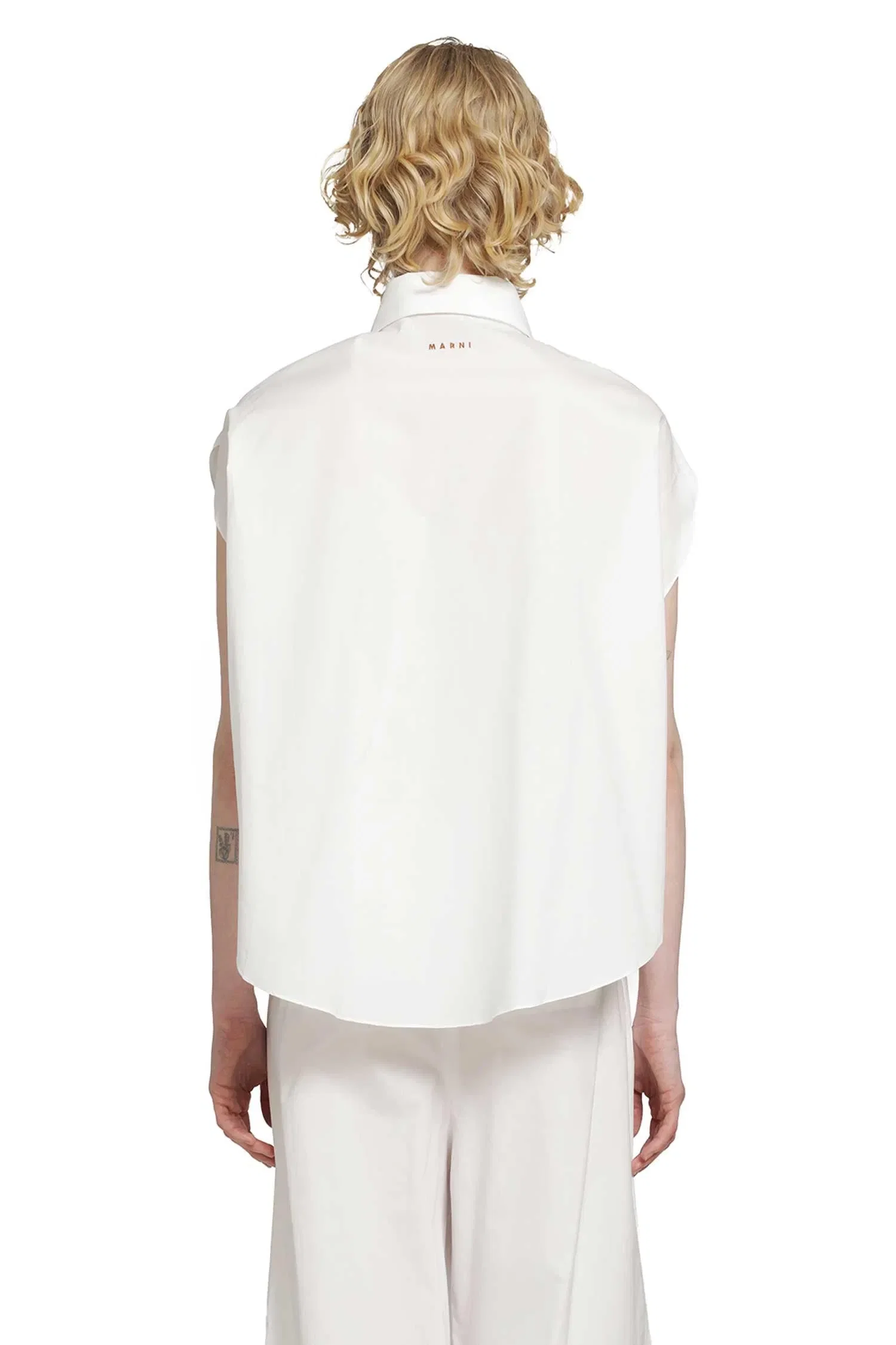 Marni Poplin Shirt with Cape Sleeves