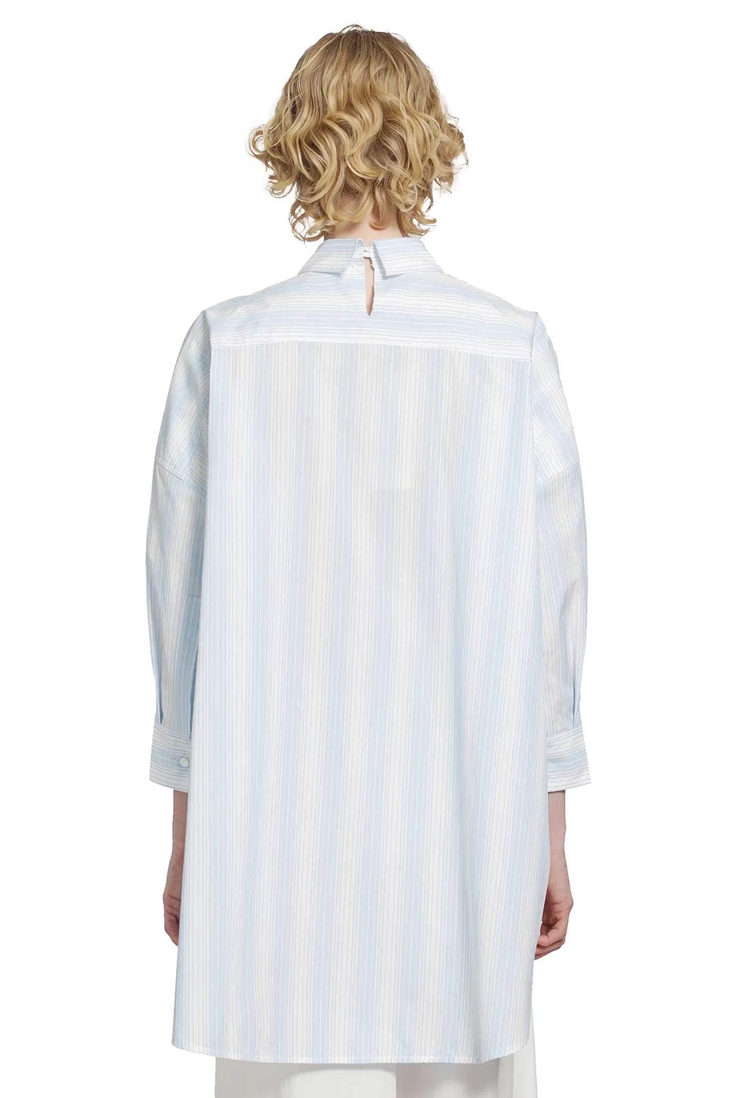 Marni Cotton Poplin Pinstriped Patchwork Shirt