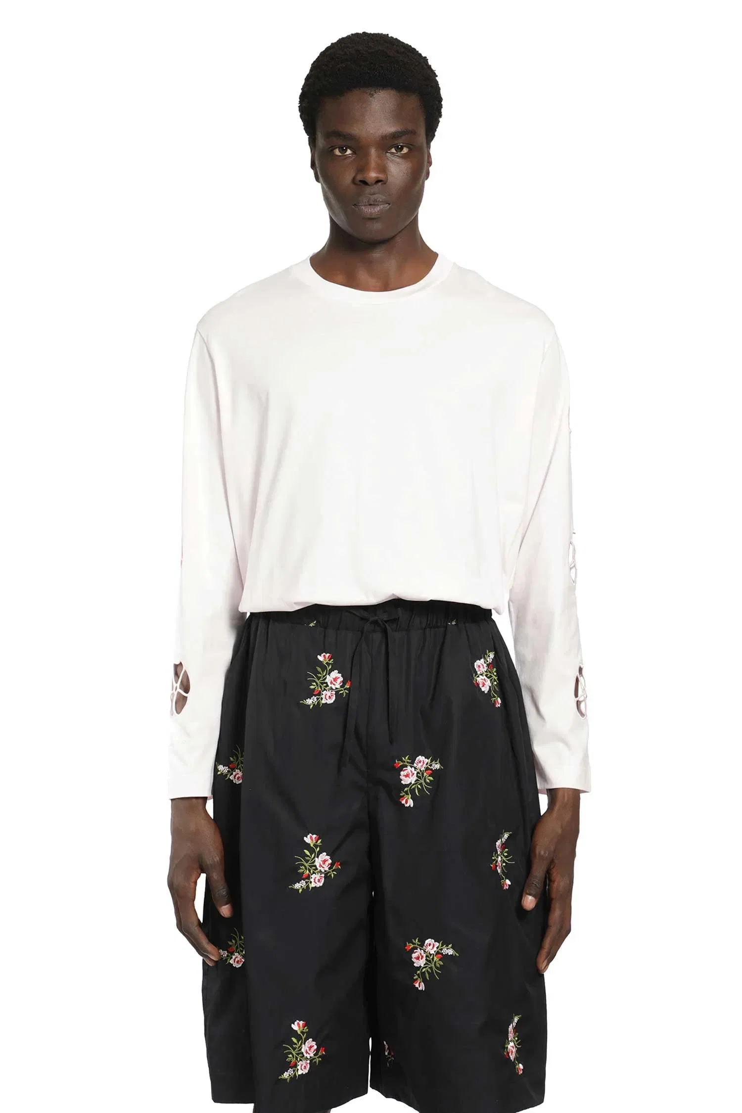 Simone Rocha Daisy Cutout Long Sleeve T-Shirt
