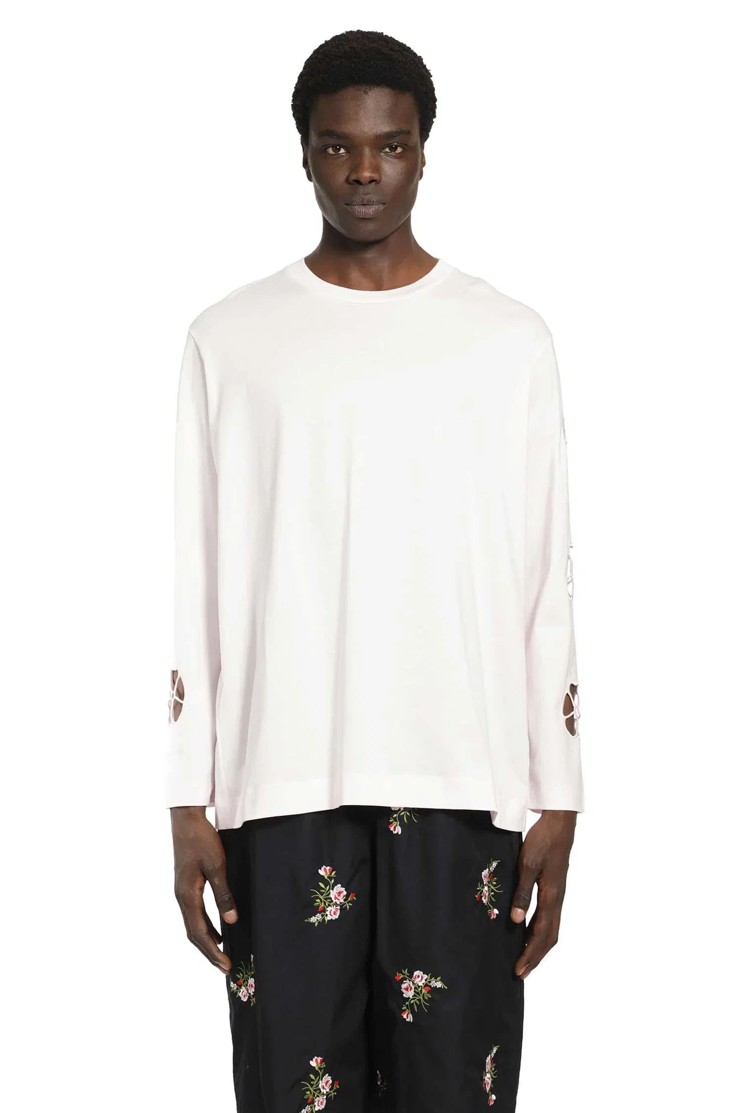 Simone Rocha Daisy Cutout Long Sleeve T-Shirt