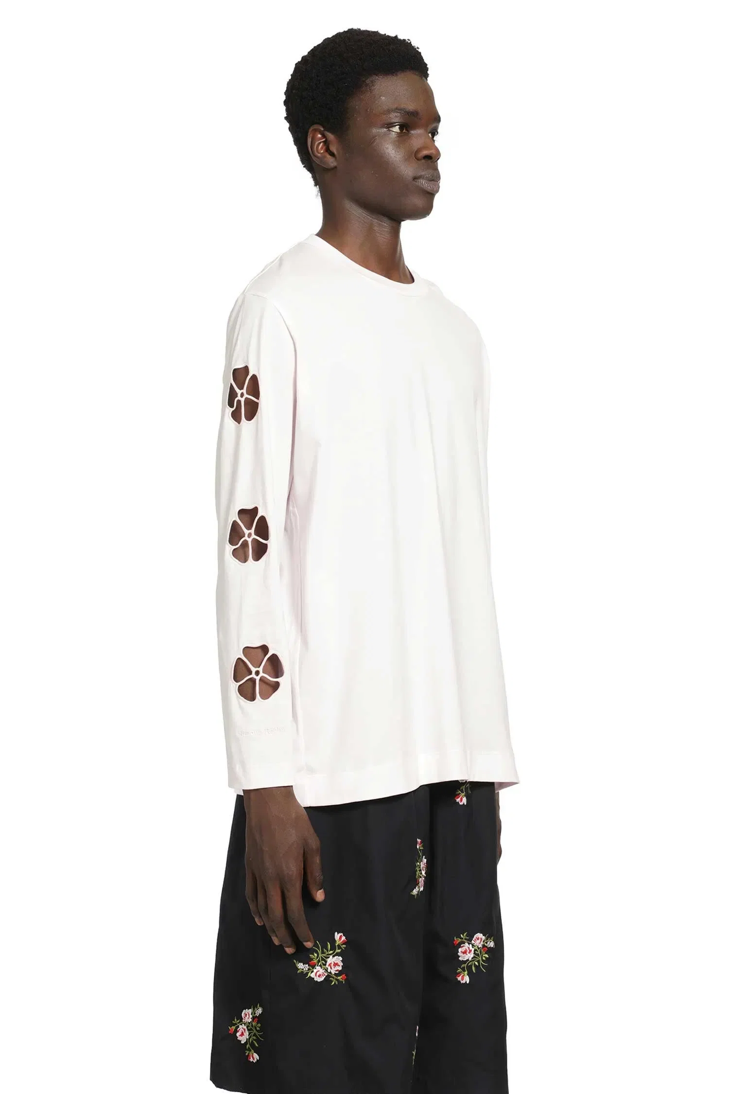 Simone Rocha Daisy Cutout Long Sleeve T-Shirt
