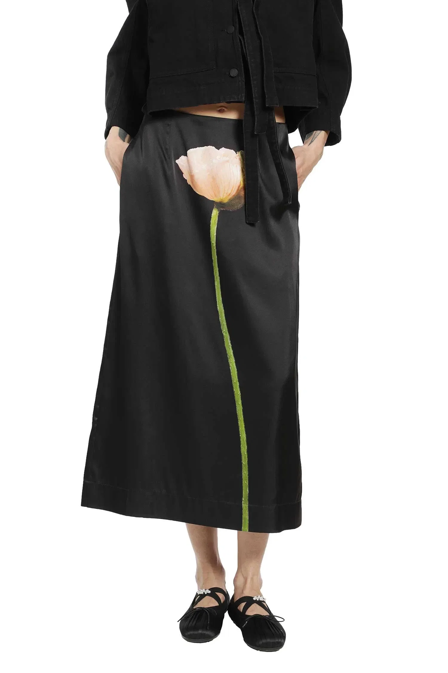 Simone Rocha Poppy Motif Pencil Skirt