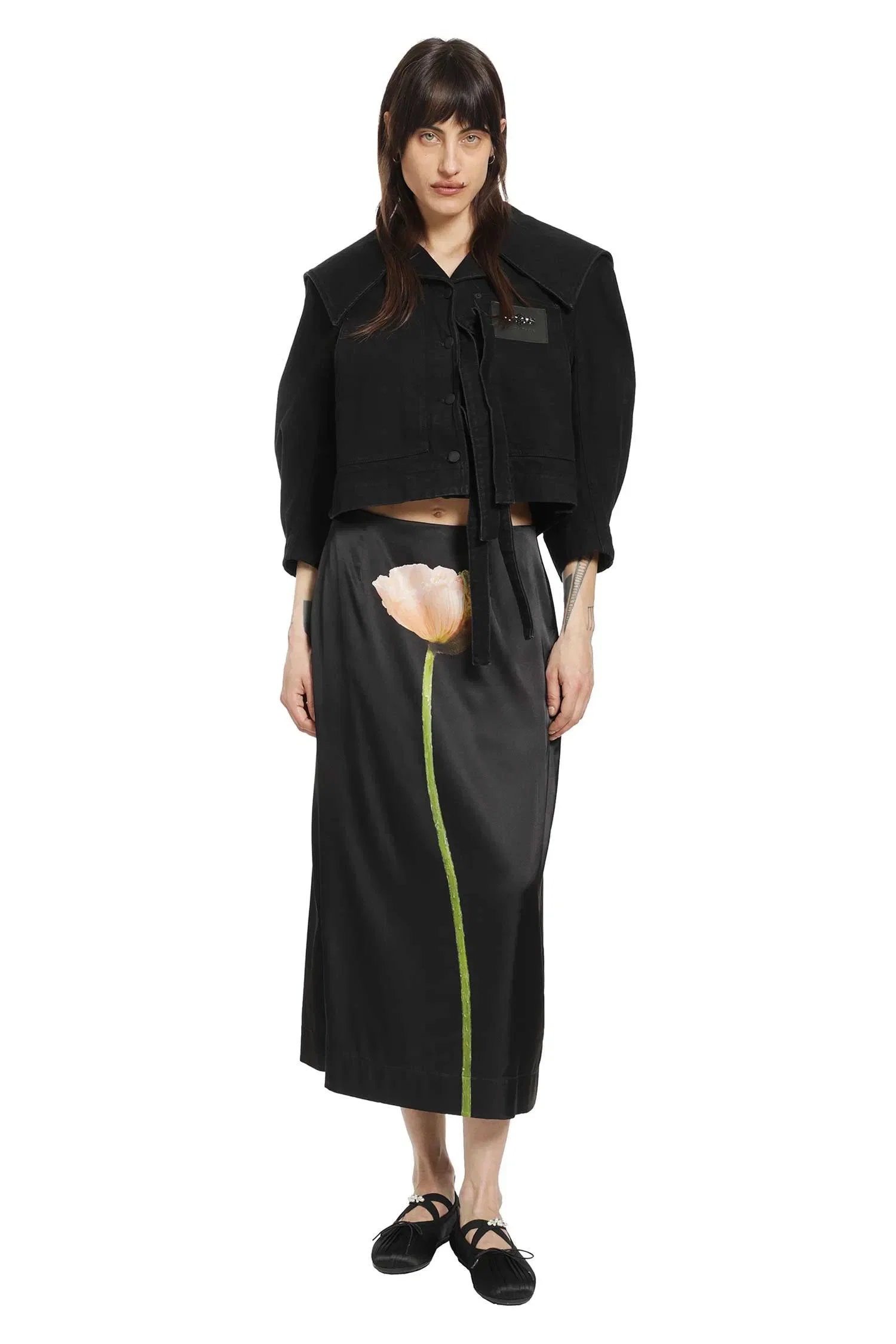 Simone Rocha Poppy Motif Pencil Skirt