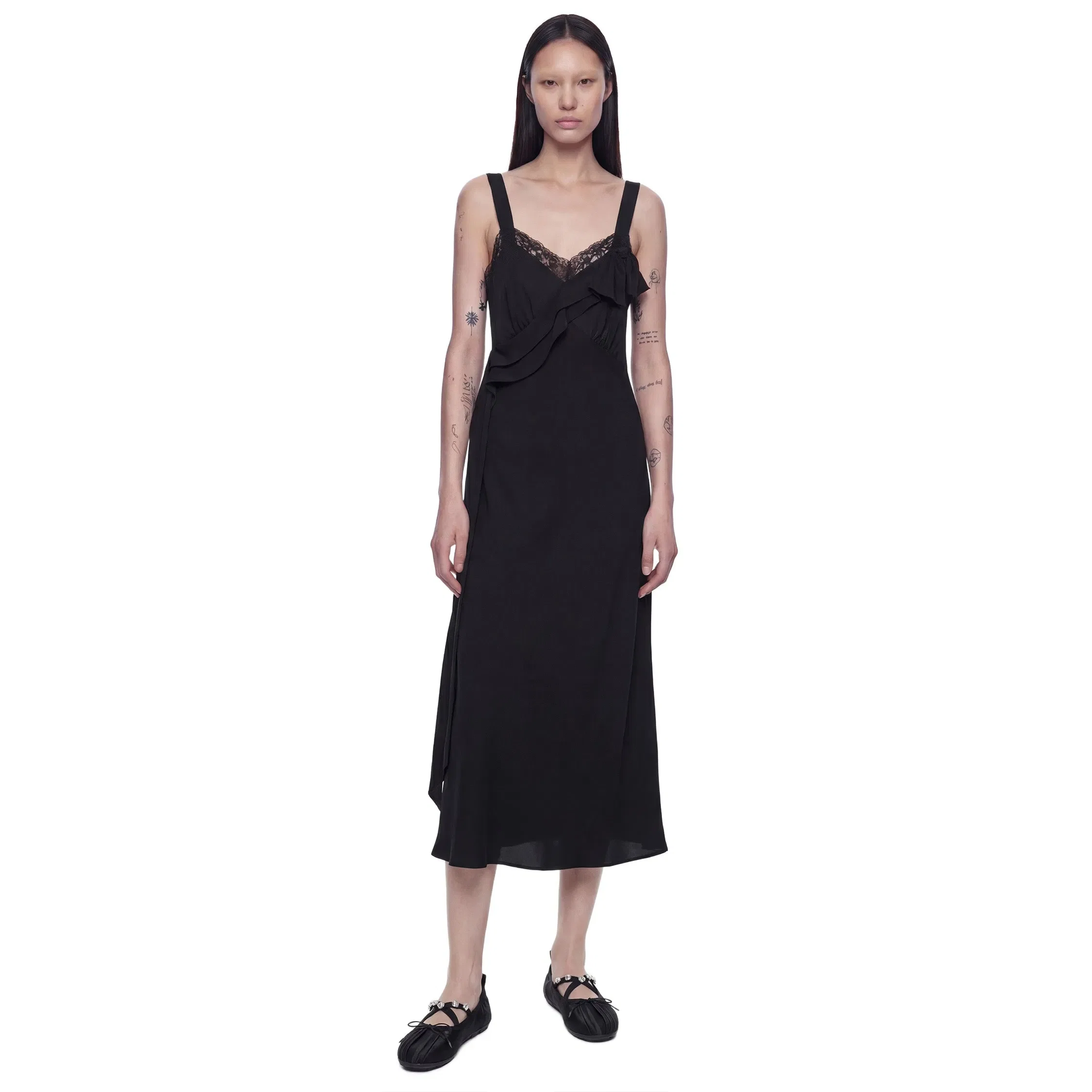Simone Rocha Bow Sash Slip Midi Dress