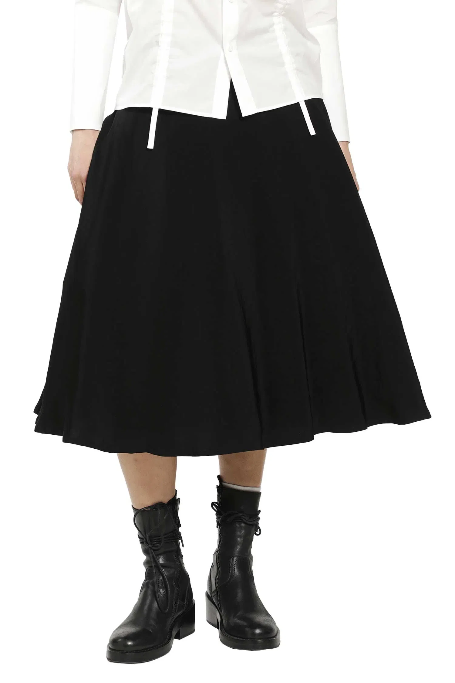 Yohji Yamamoto Crepe de Chine Gather Petticoat Skirt
