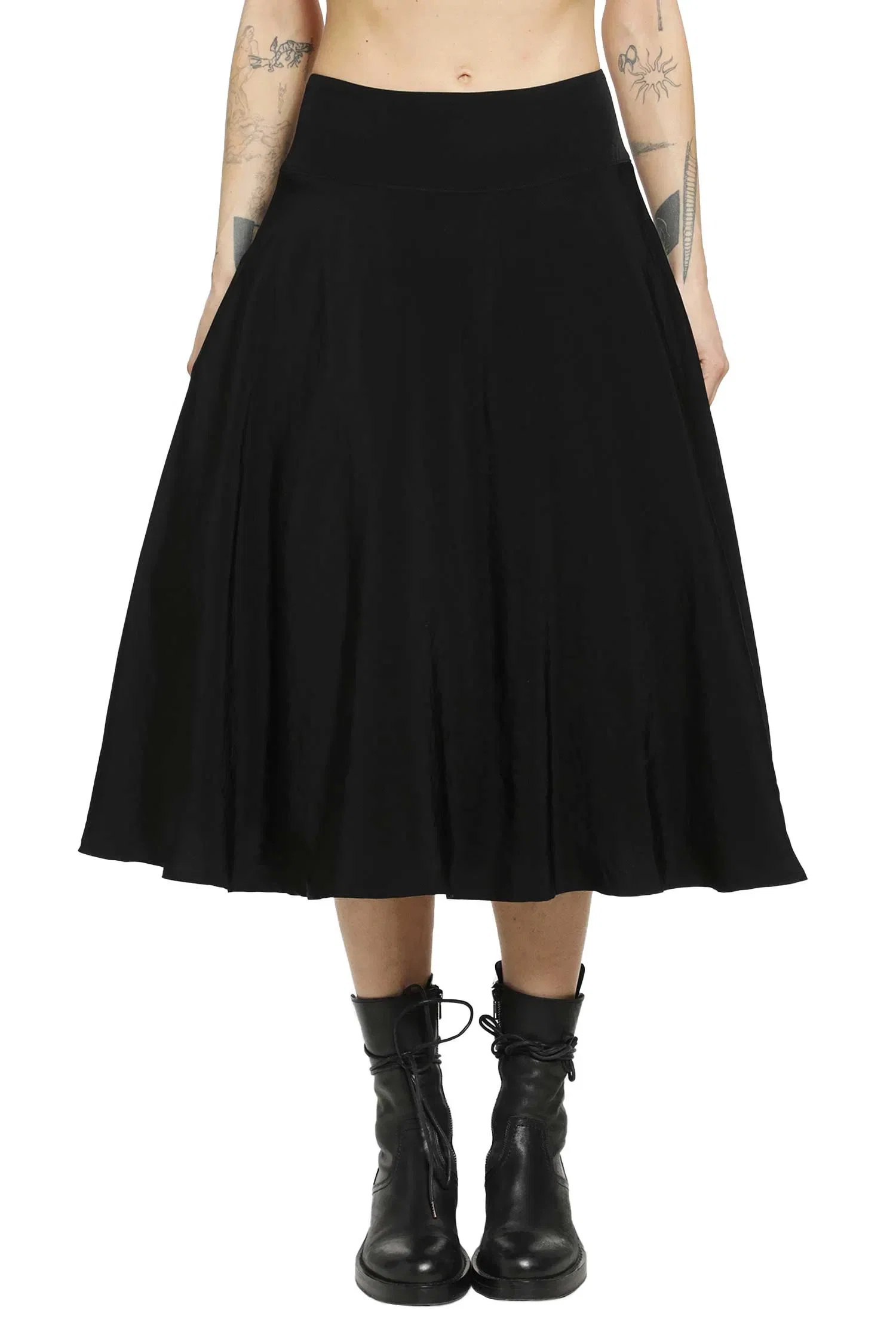 Yohji Yamamoto Crepe de Chine Gather Petticoat Skirt