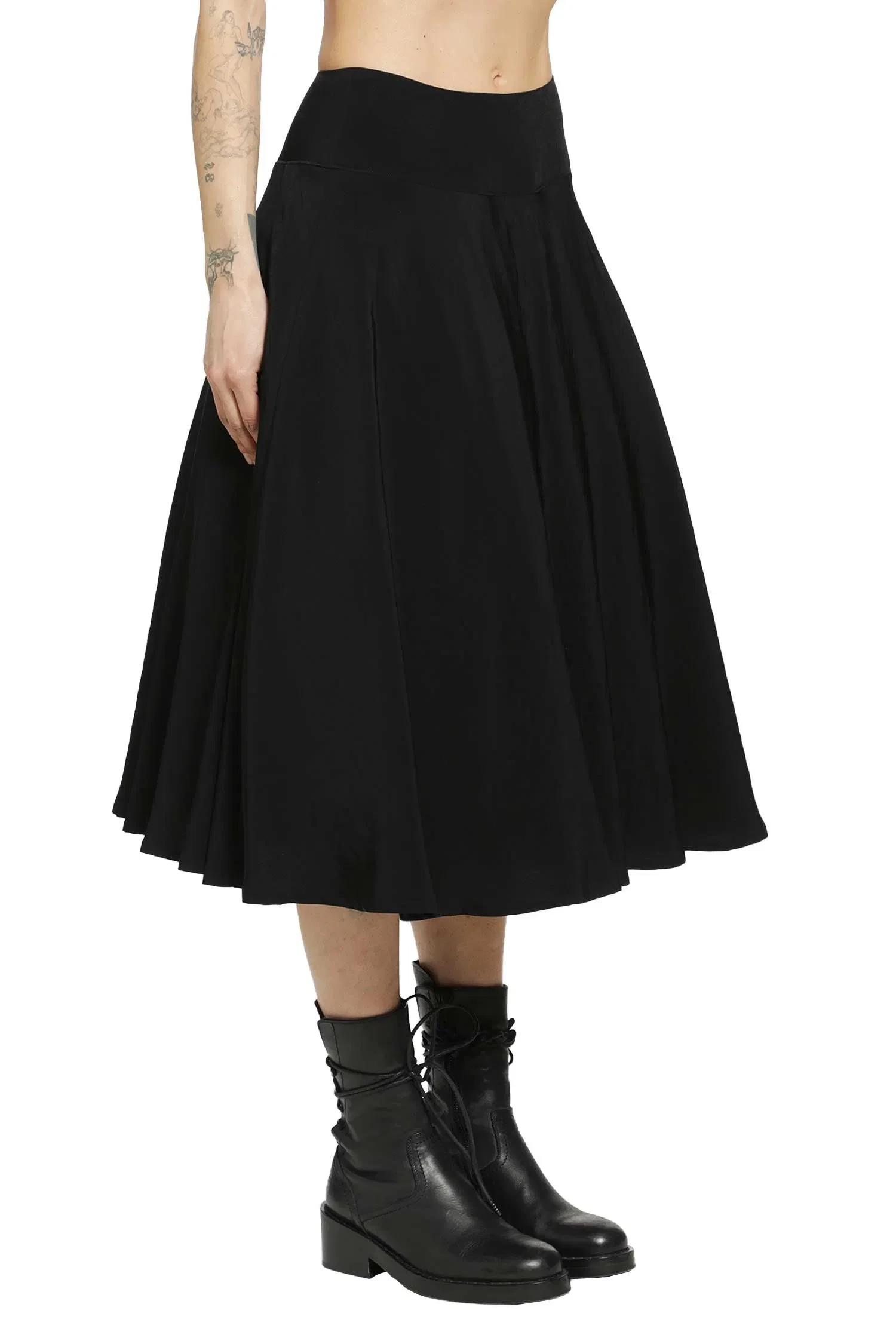 Yohji Yamamoto Crepe de Chine Gather Petticoat Skirt