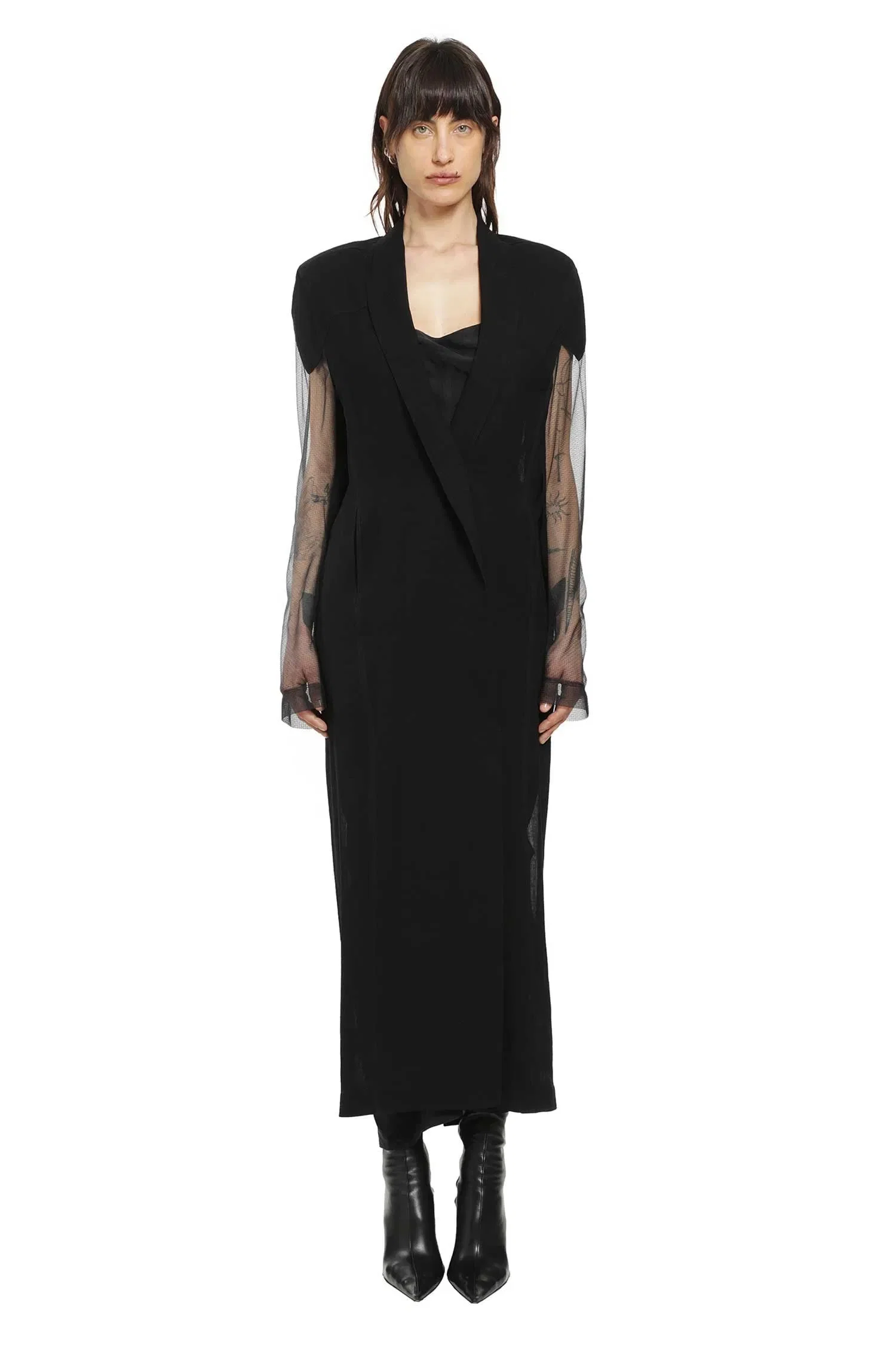 YEHUAFAN Semi-sheer Tulle Coat