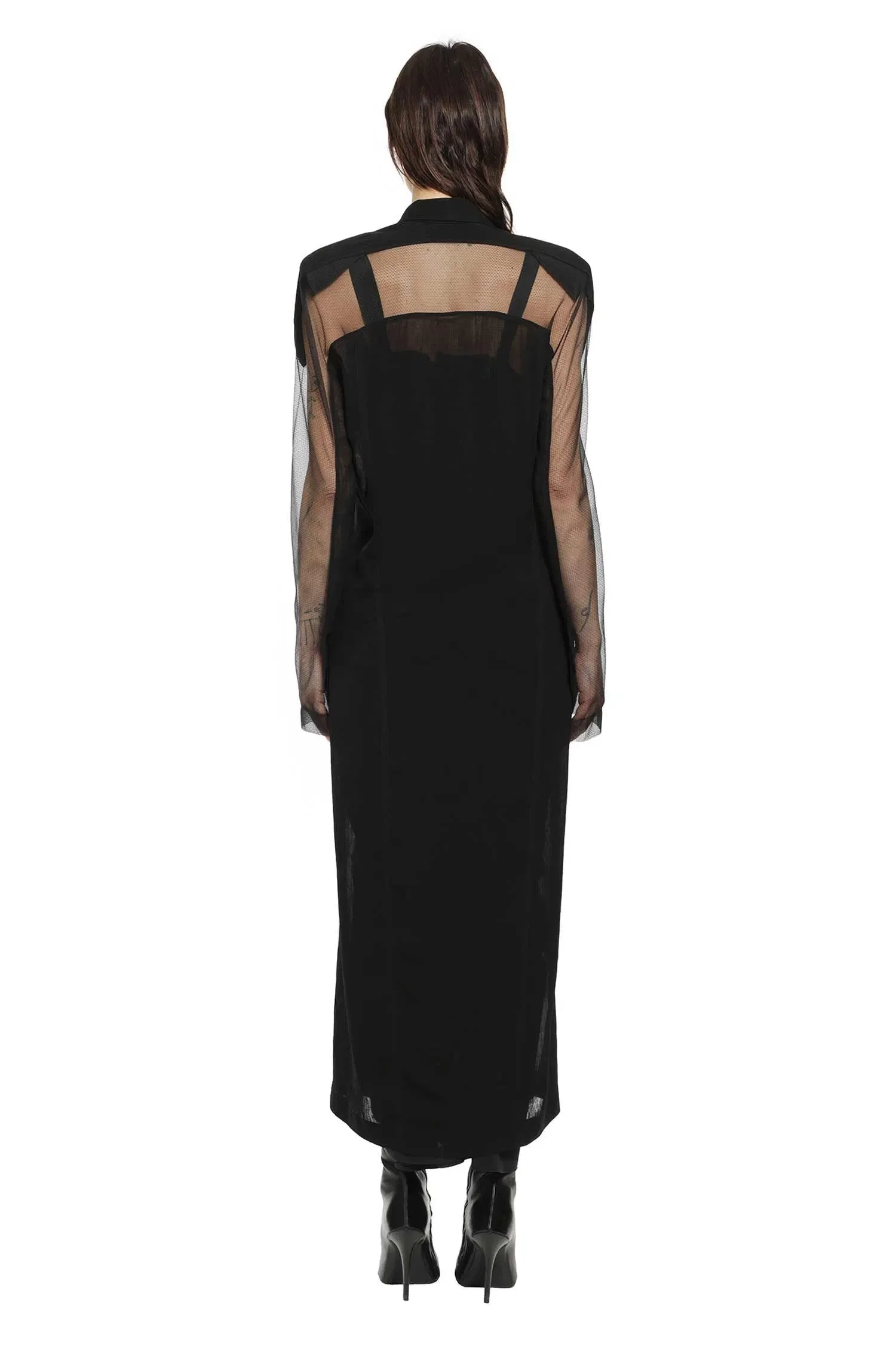 YEHUAFAN Semi-sheer Tulle Coat