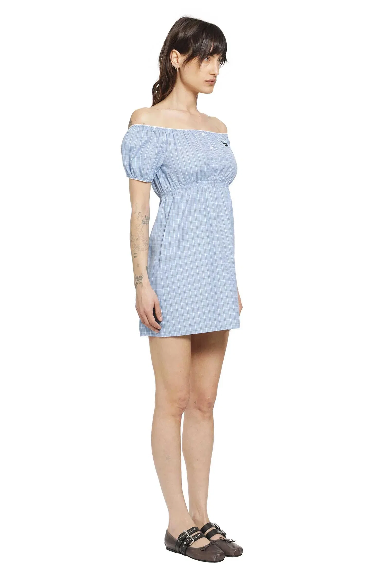 Miu Miu Checked Poplin Mini Dress