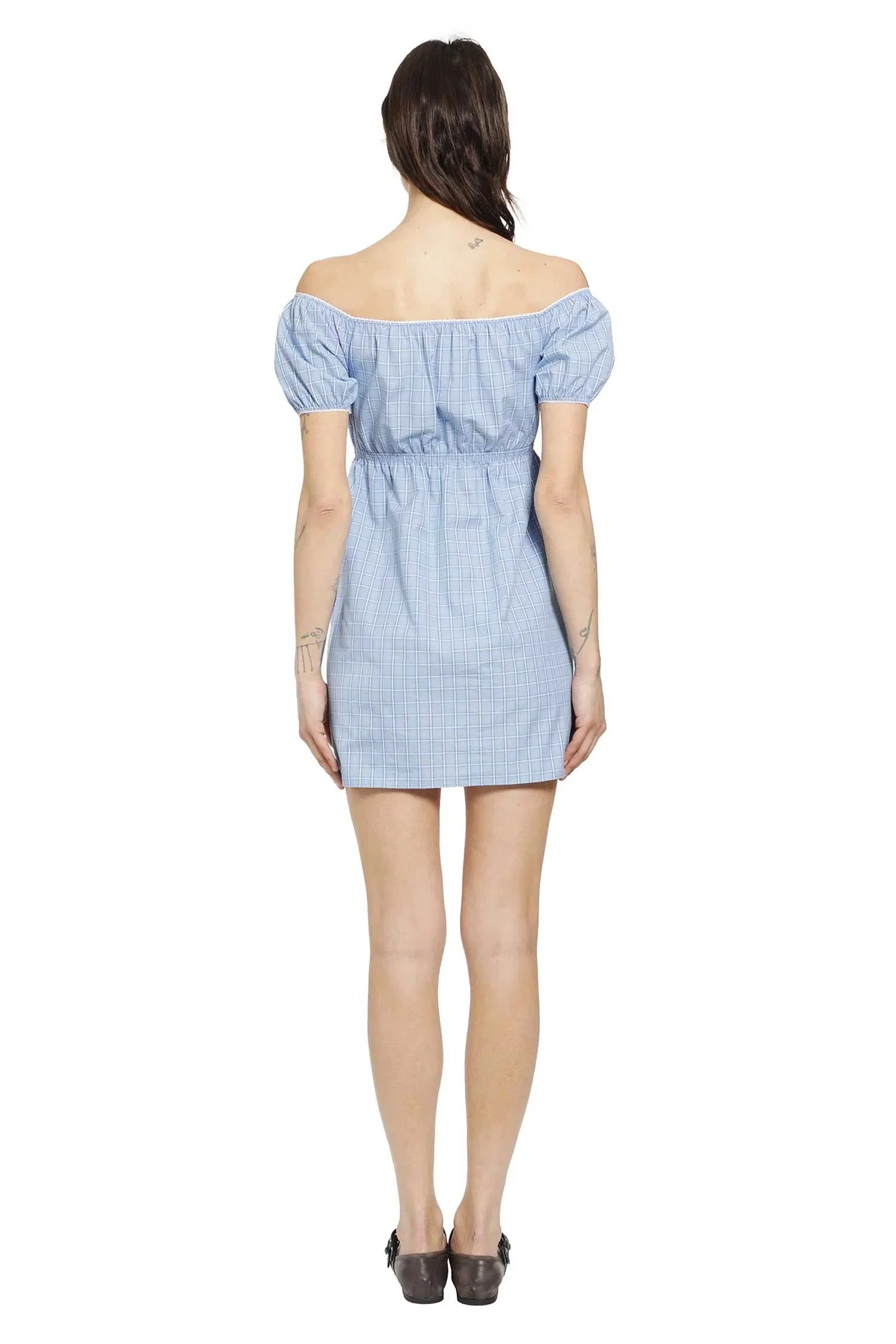 Miu Miu Checked Poplin Mini Dress
