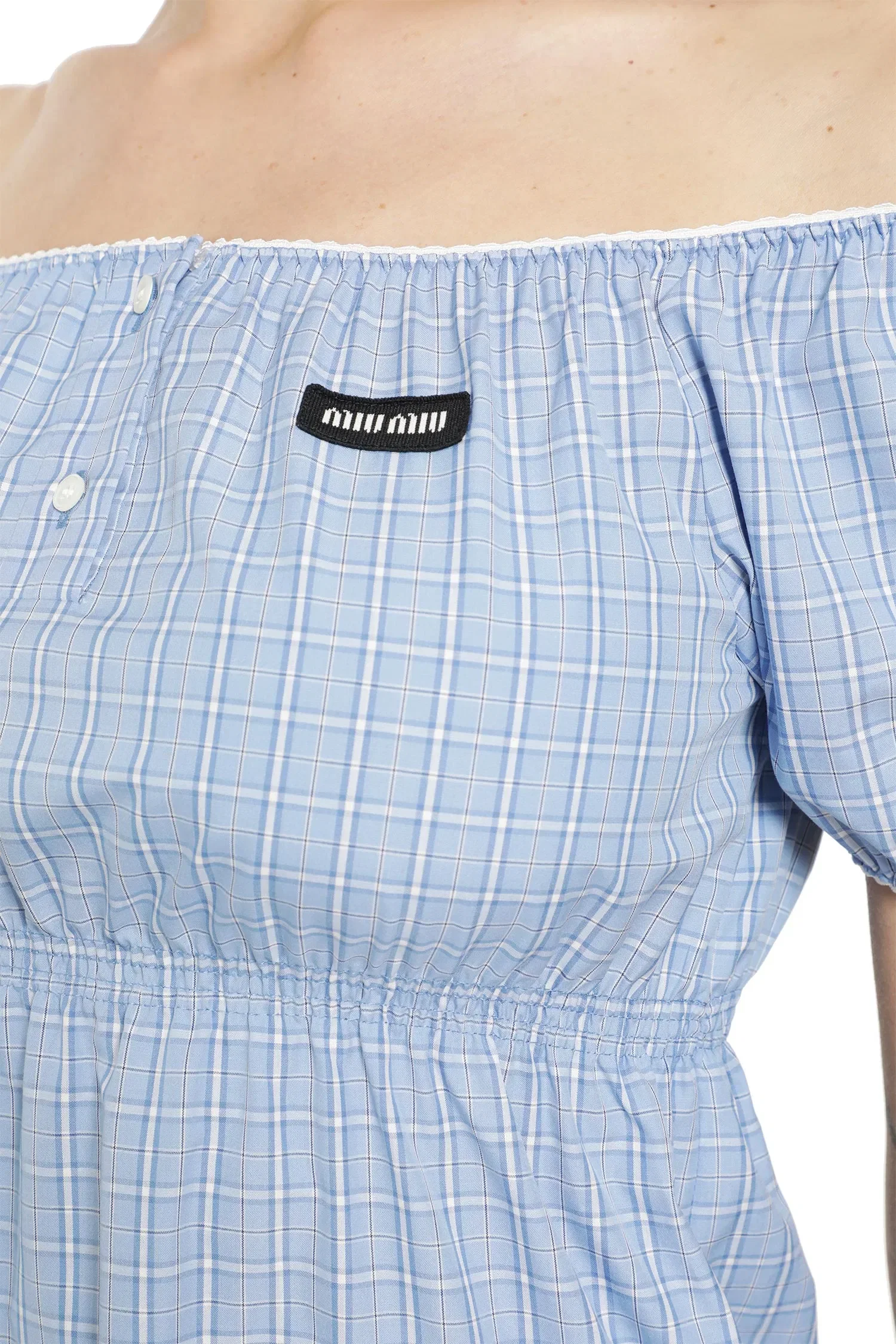 Miu Miu Checked Poplin Mini Dress