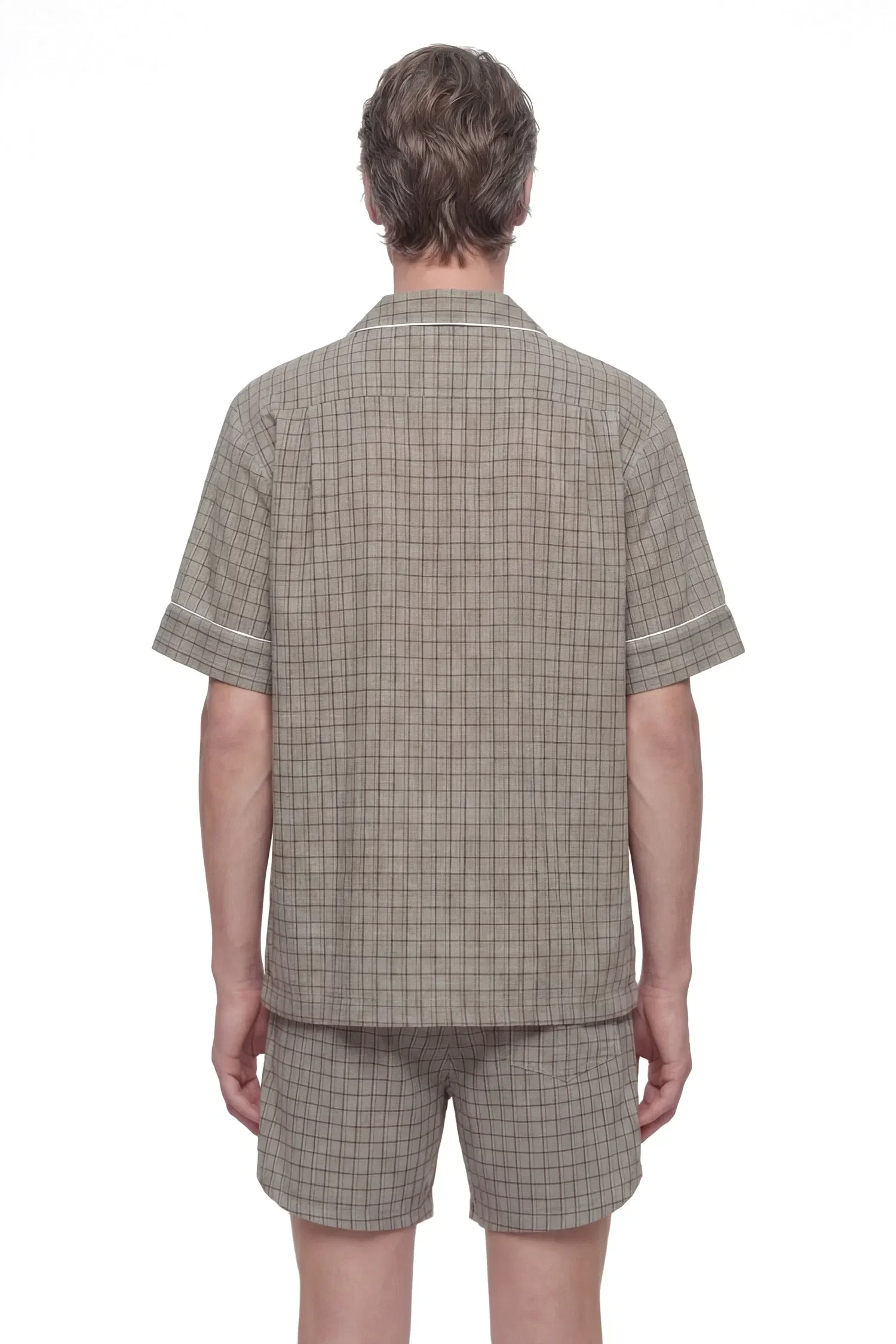 Hed Mayner Viscose Linen Check Shirt