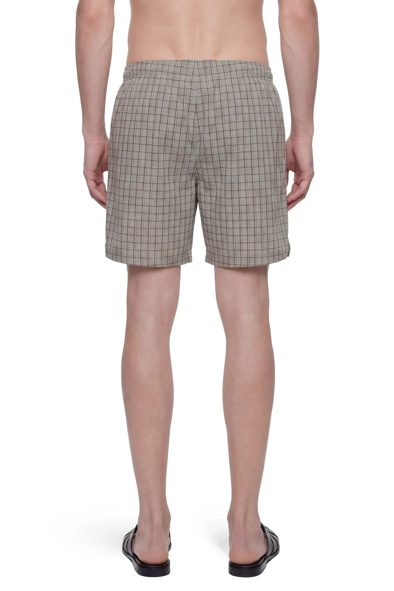 Hed Mayner Viscose Linen Check Shorts