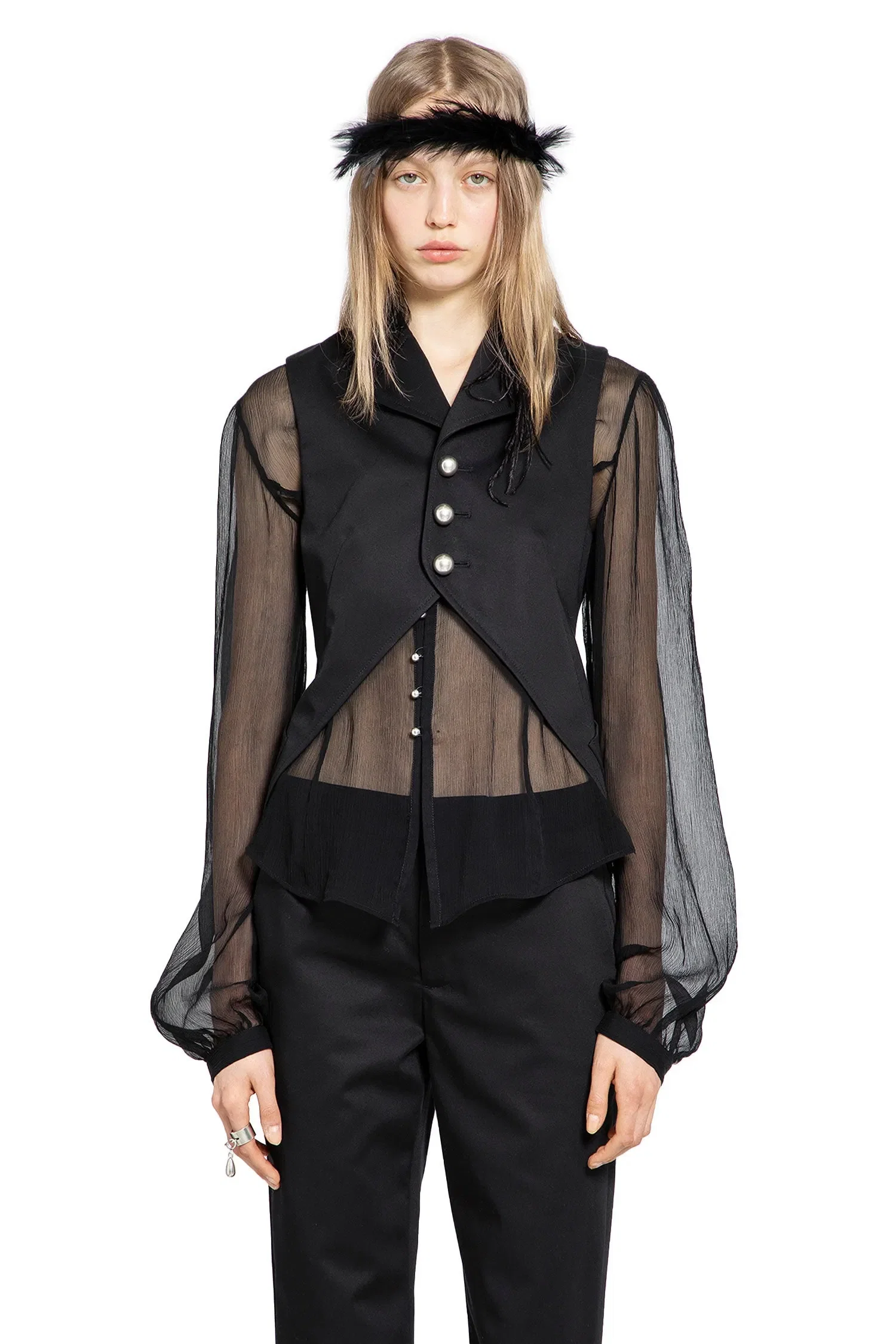 Ann Demeulemeester Lune Open Front Waistcoat