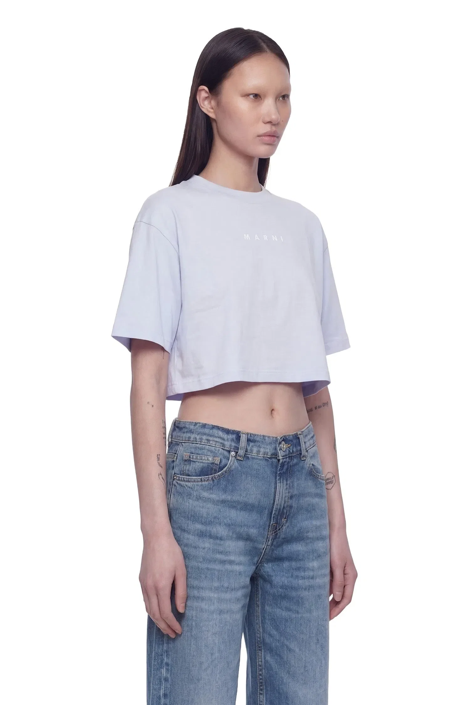 Marni Cropped Logo T-Shirt