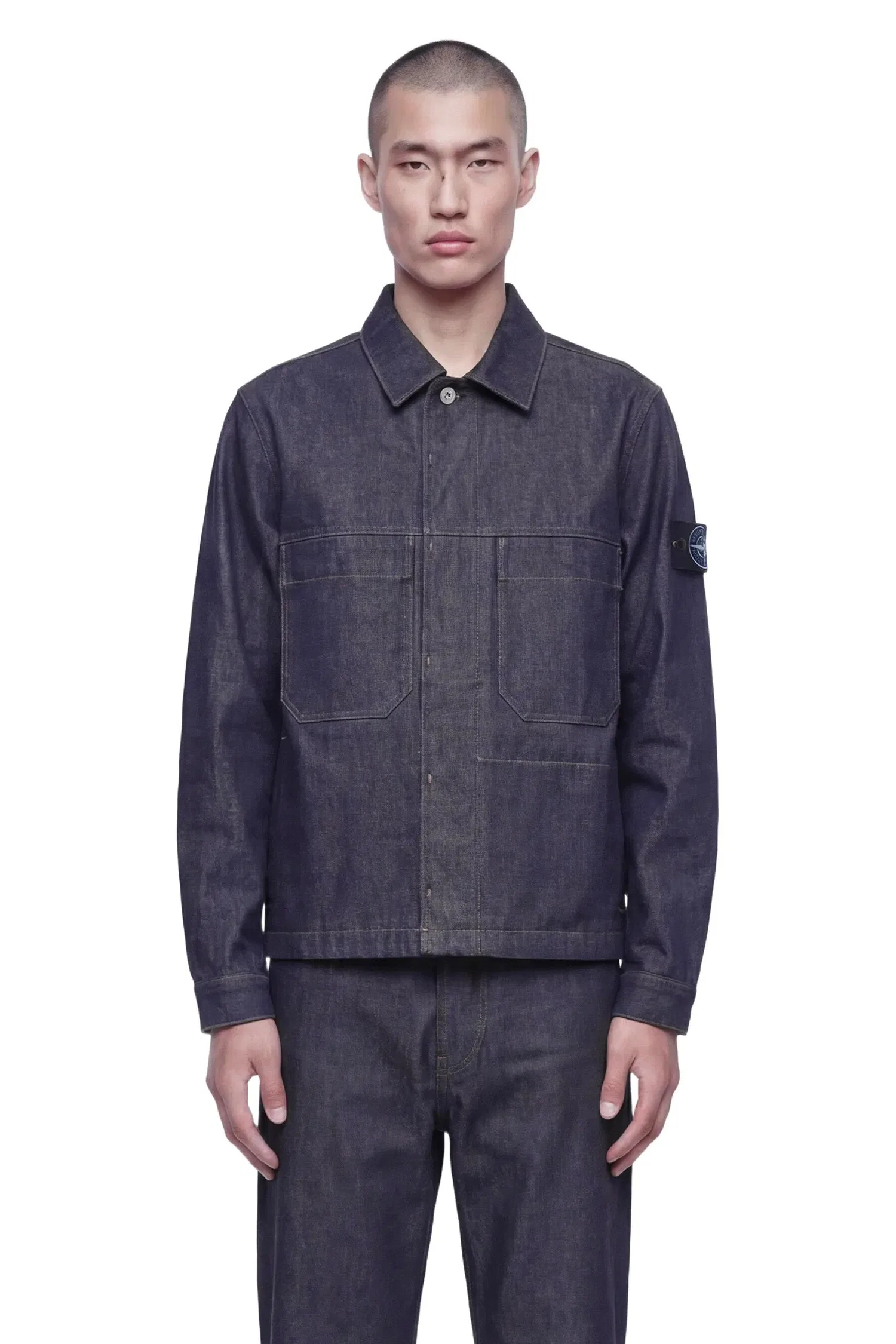 Stone Island 4100006 Denim Coach Jacket