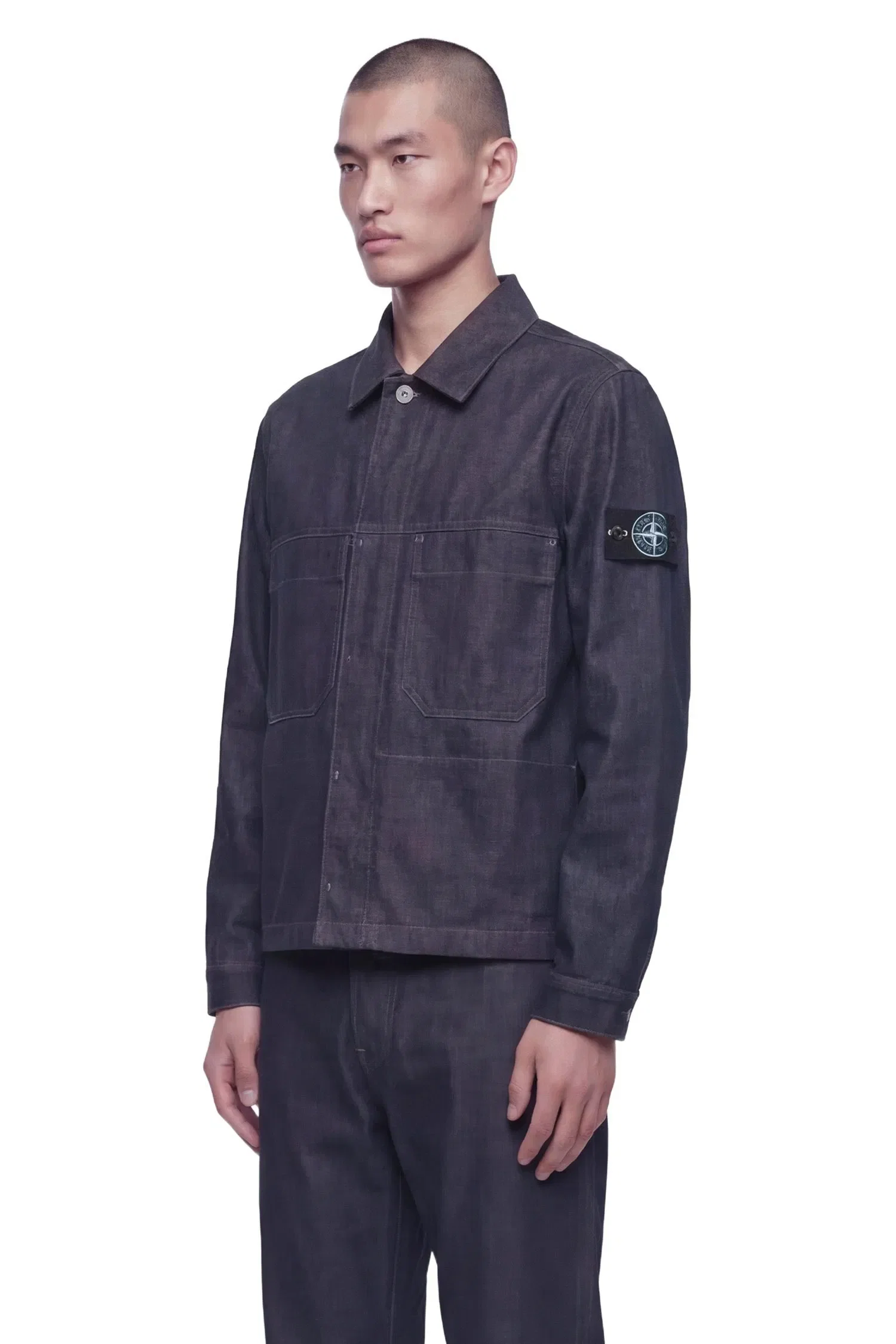 Stone Island 4100006 Denim Coach Jacket