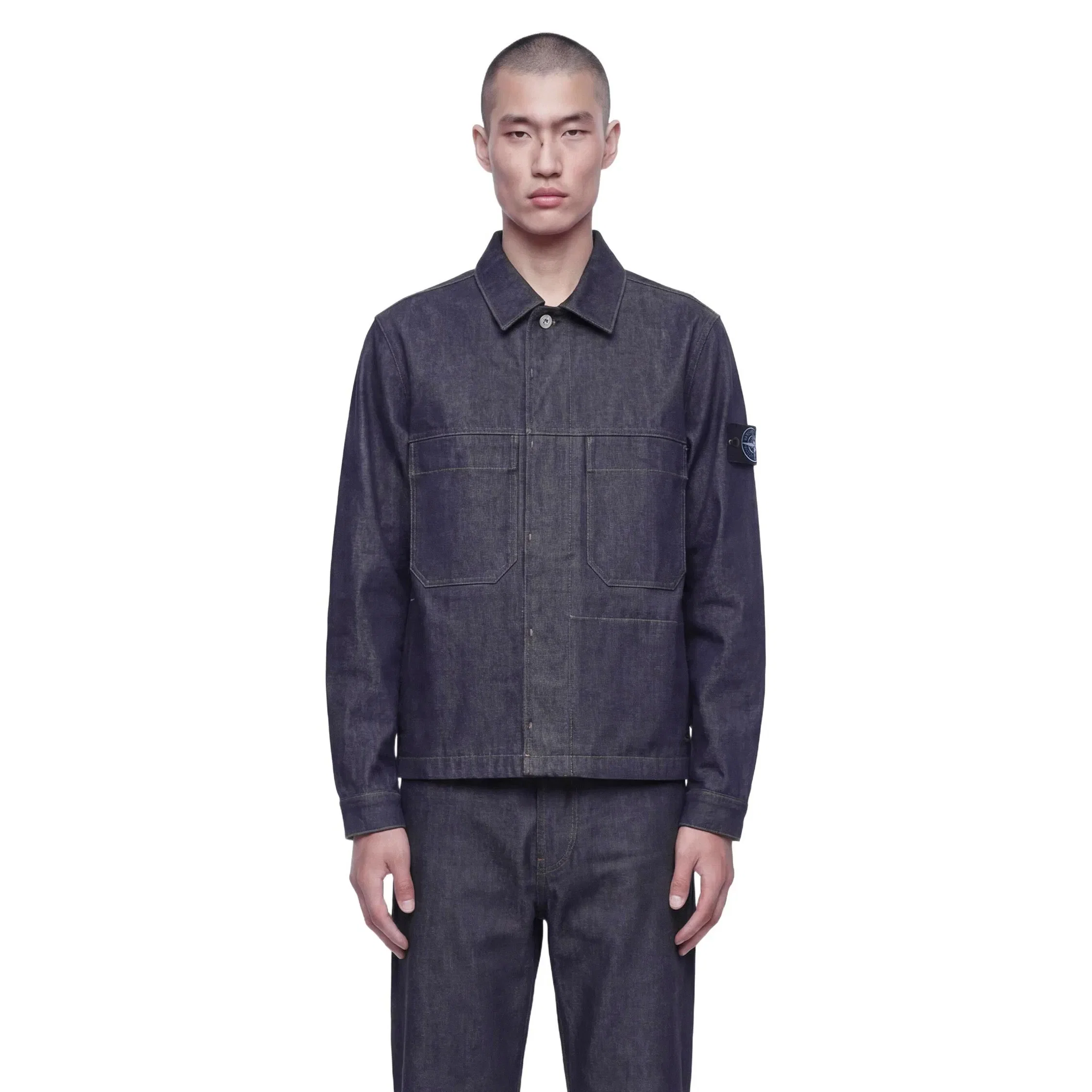 Stone Island 4100006 Denim Coach Jacket