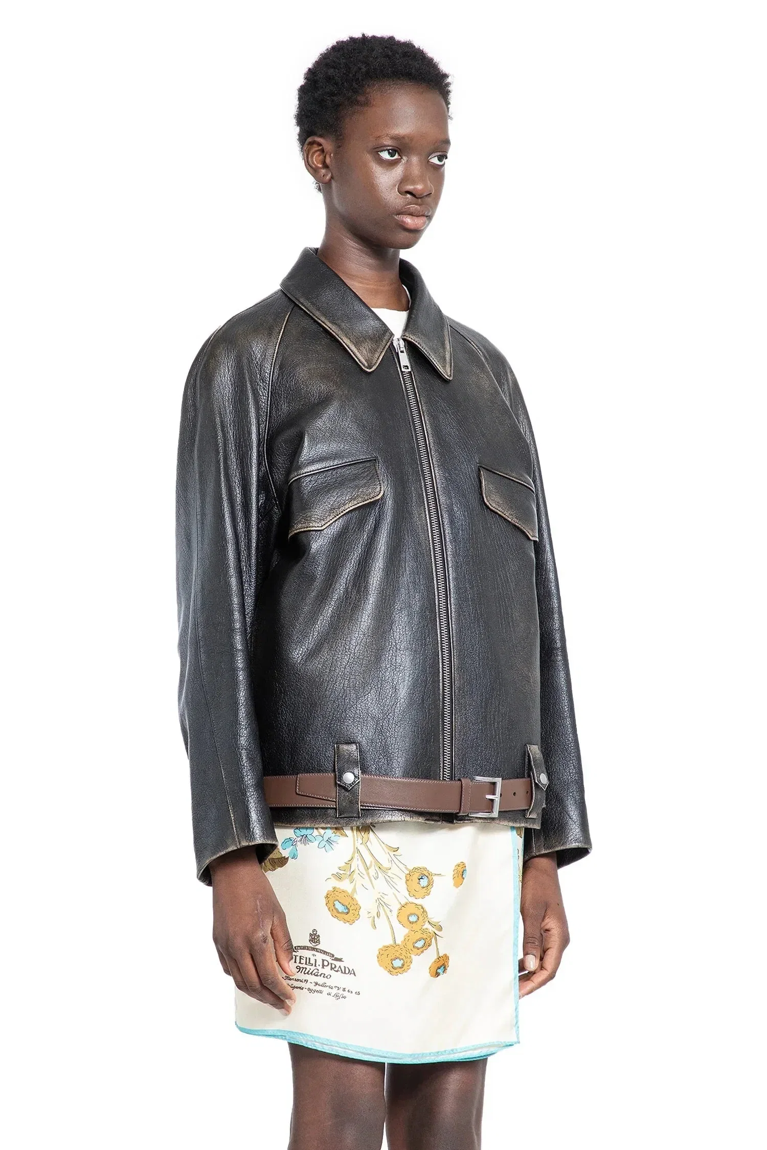 Prada Leather blouson jacket