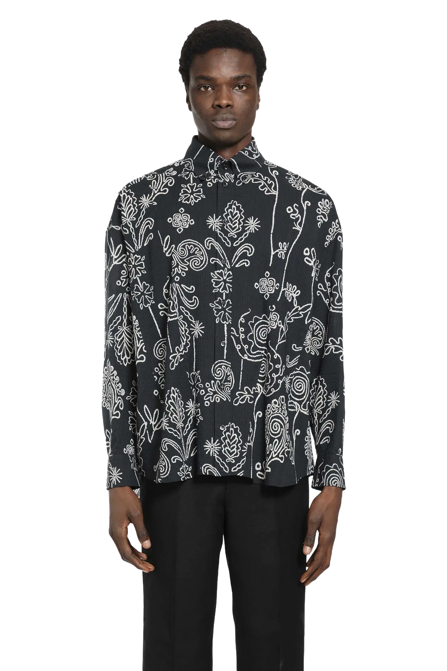 Giorgio Armani Floral Seersucker Shirt