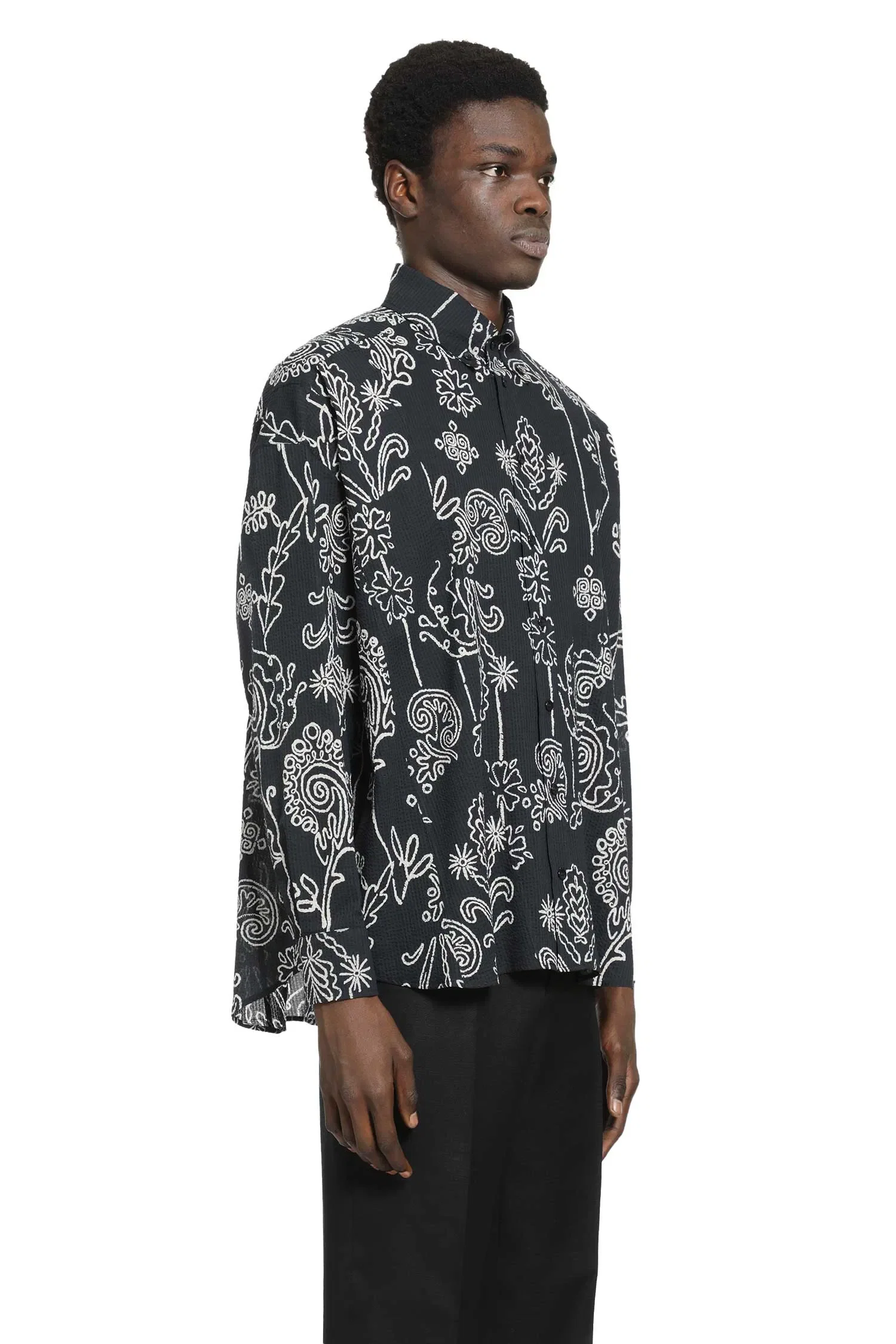 Giorgio Armani Floral Seersucker Shirt