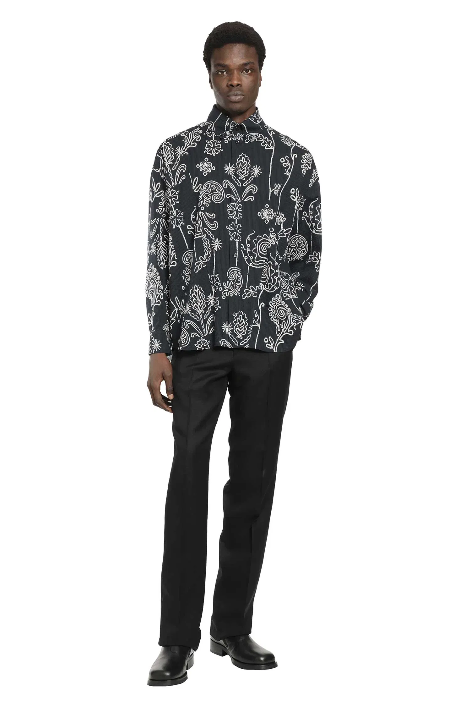 Giorgio Armani Floral Seersucker Shirt