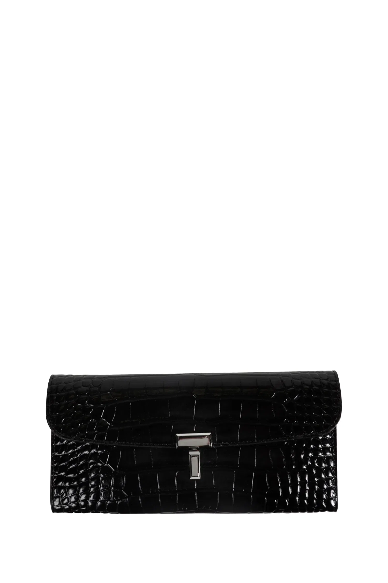 TOTEME T-lock Croco-Embossed Wallet