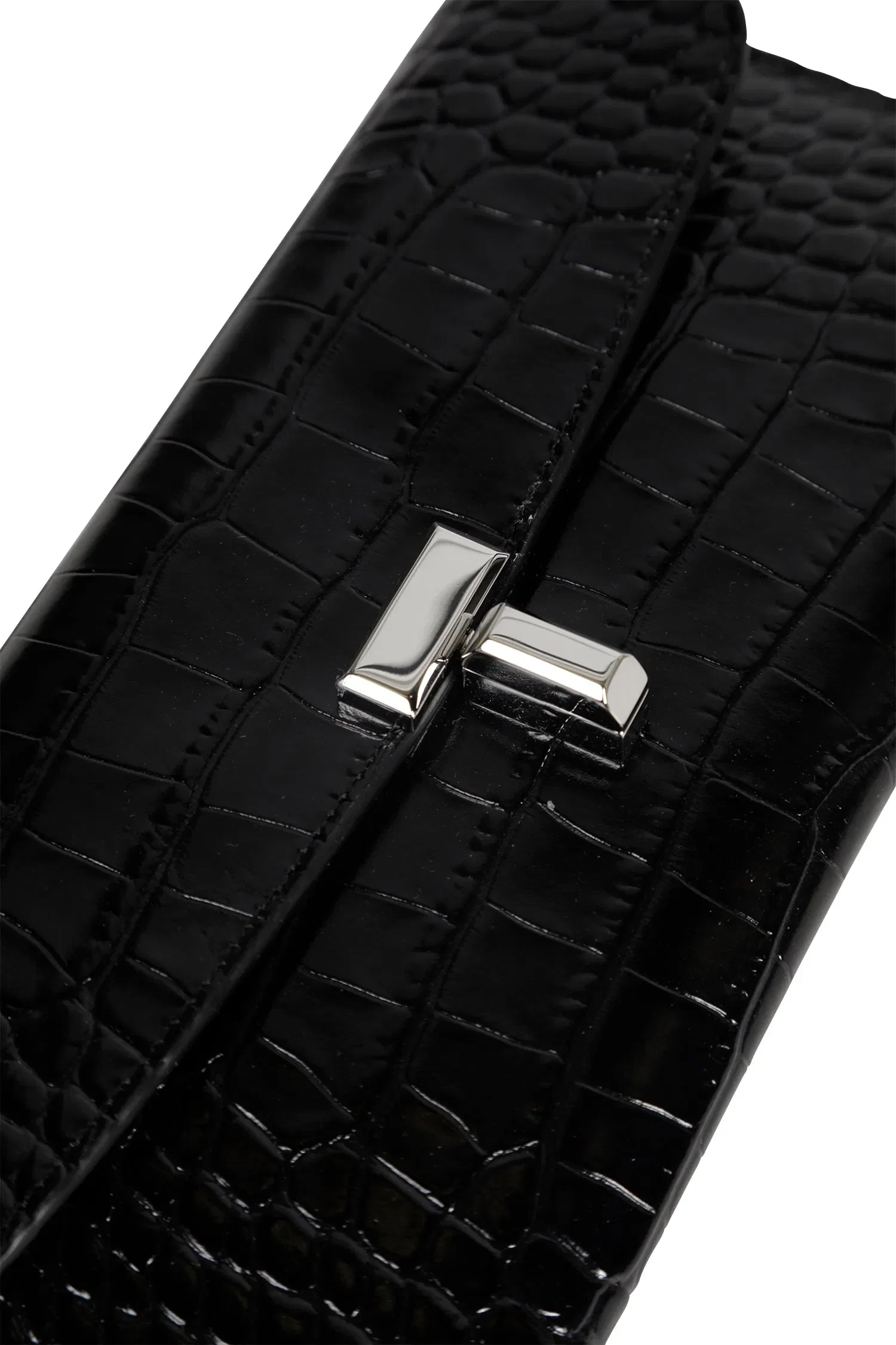 TOTEME T-lock Croco-Embossed Wallet