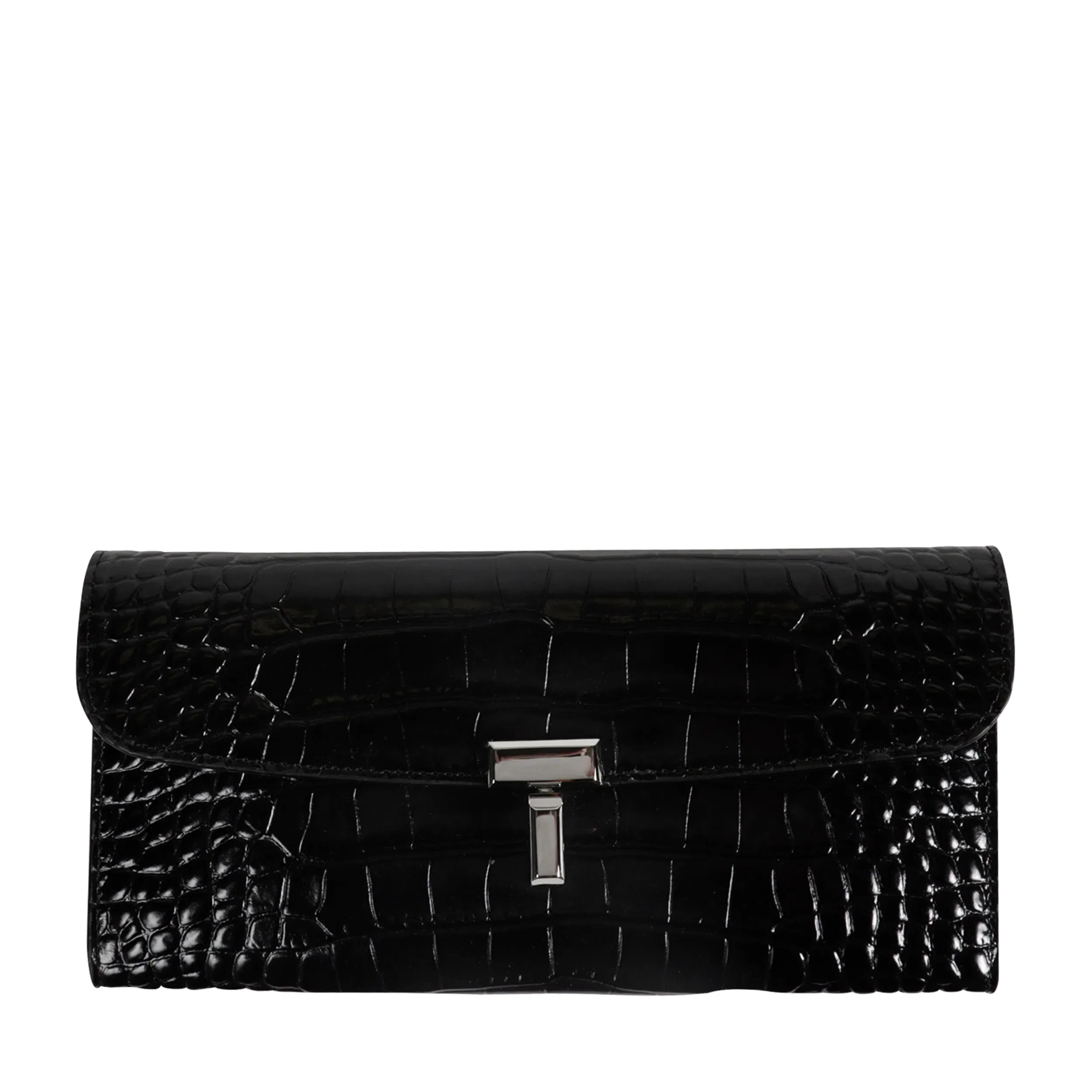 TOTEME T-lock Croco-Embossed Wallet