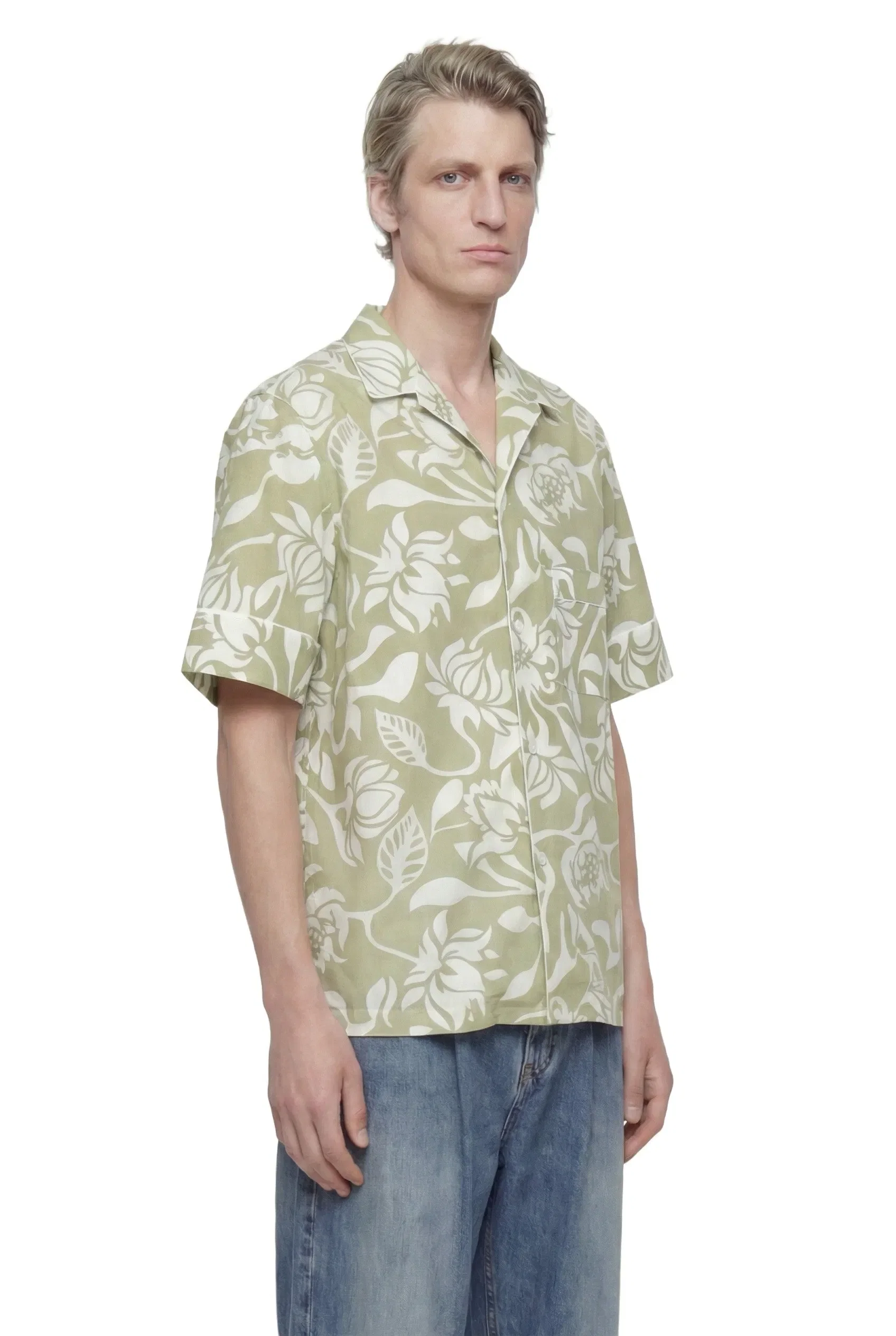 Hed Mayner Floral Print Shirt
