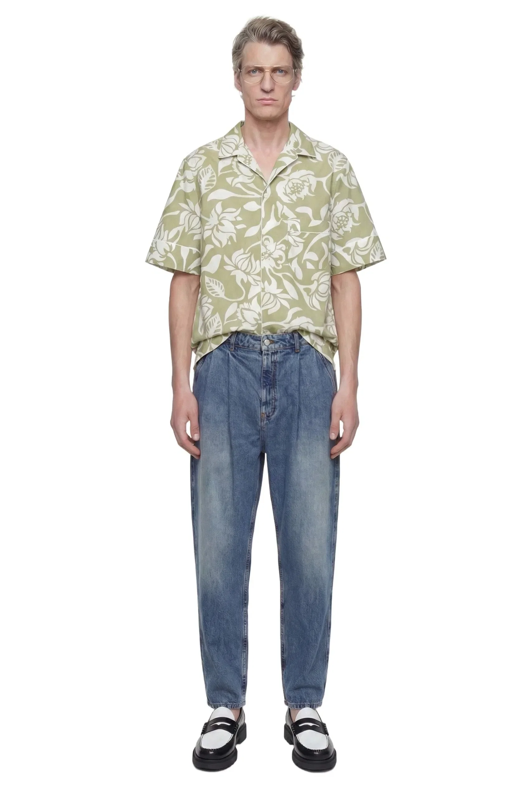 Hed Mayner Floral Print Shirt