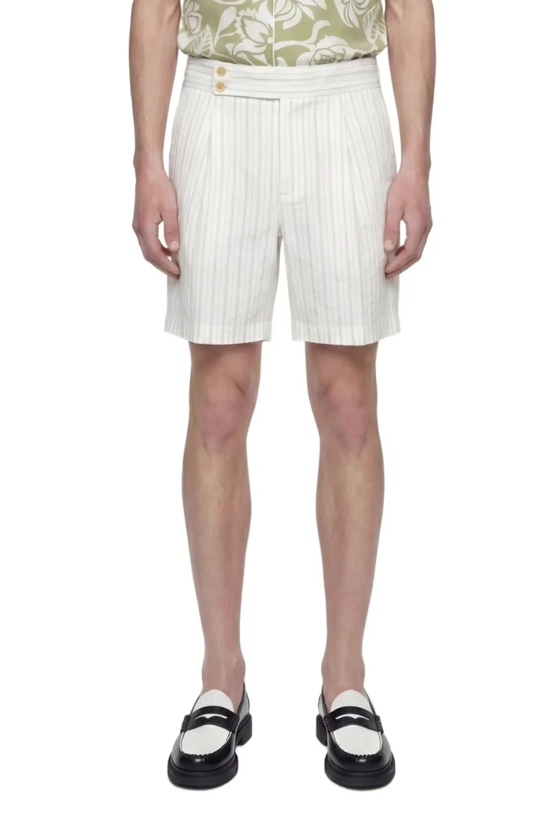 Hed Mayner Pinstriped Wool Shorts