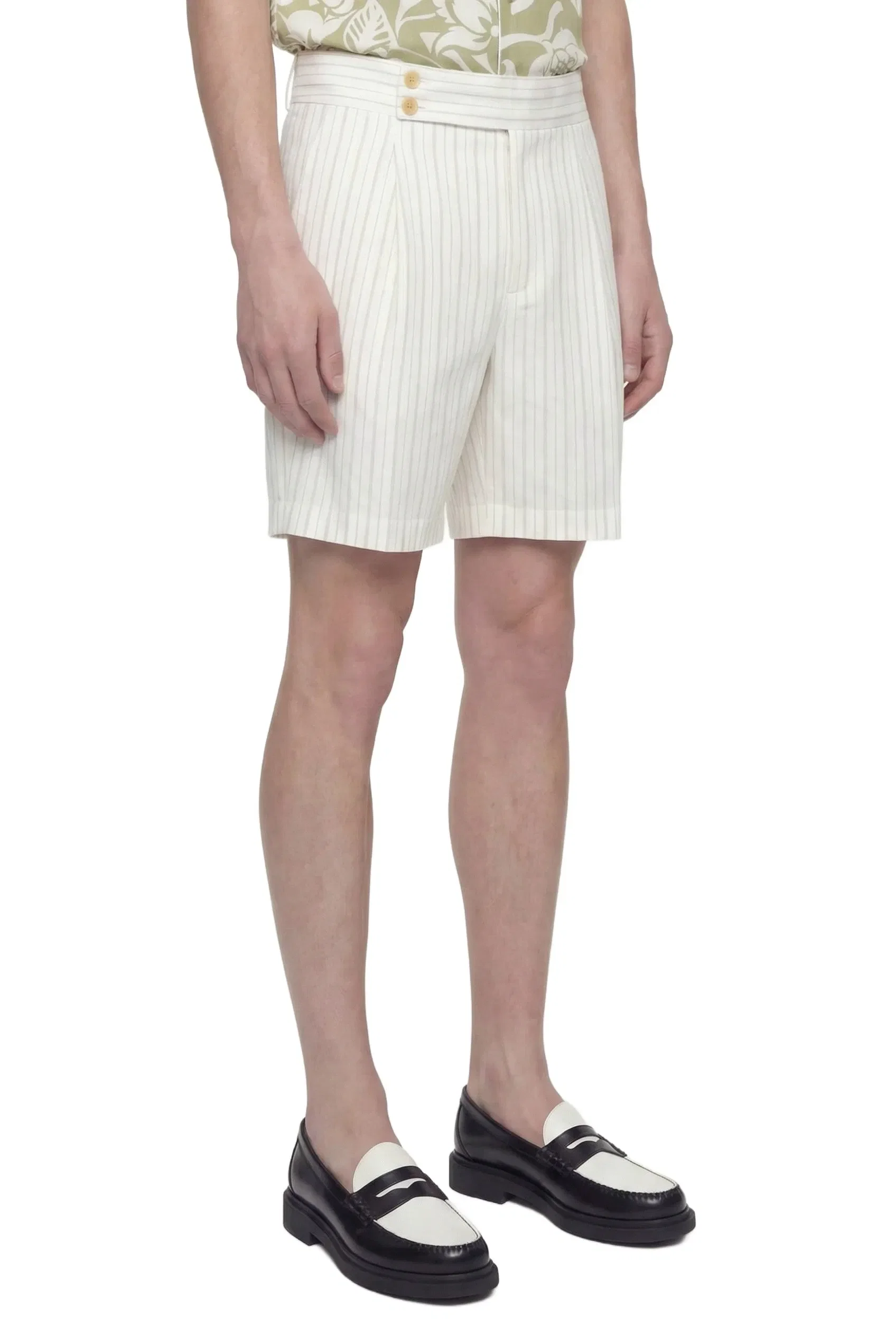 Hed Mayner Pinstriped Wool Shorts