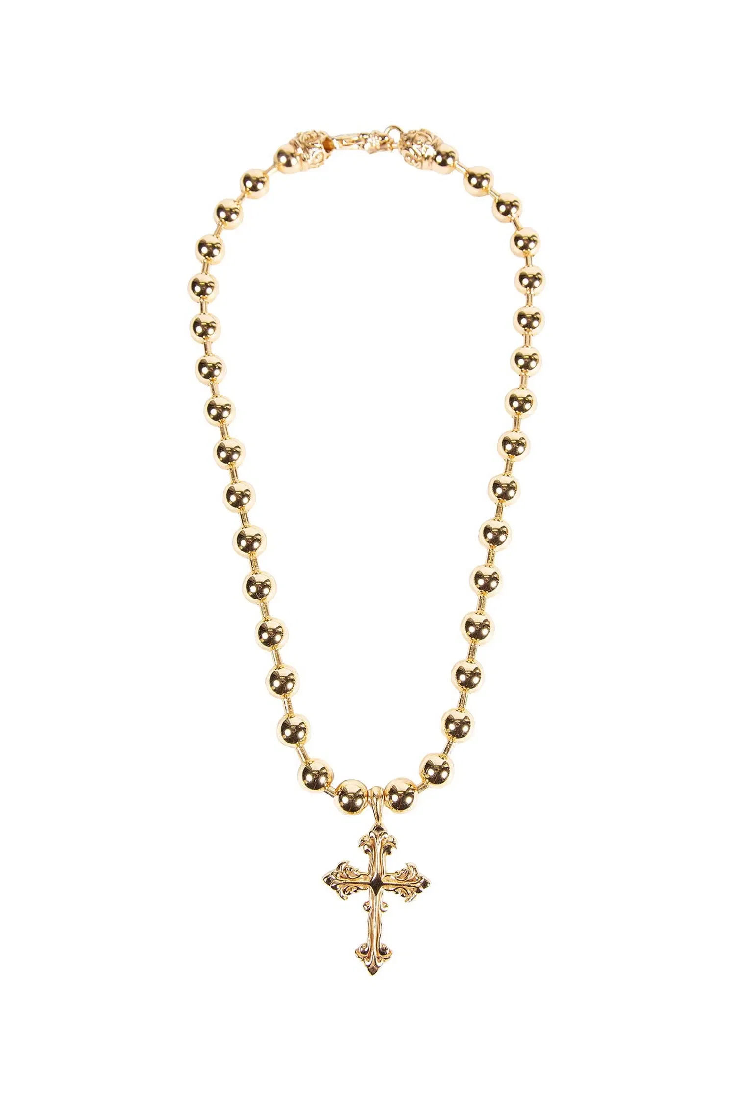 Emanuele Bicocchi Large Beaded Chain Cross Necklace