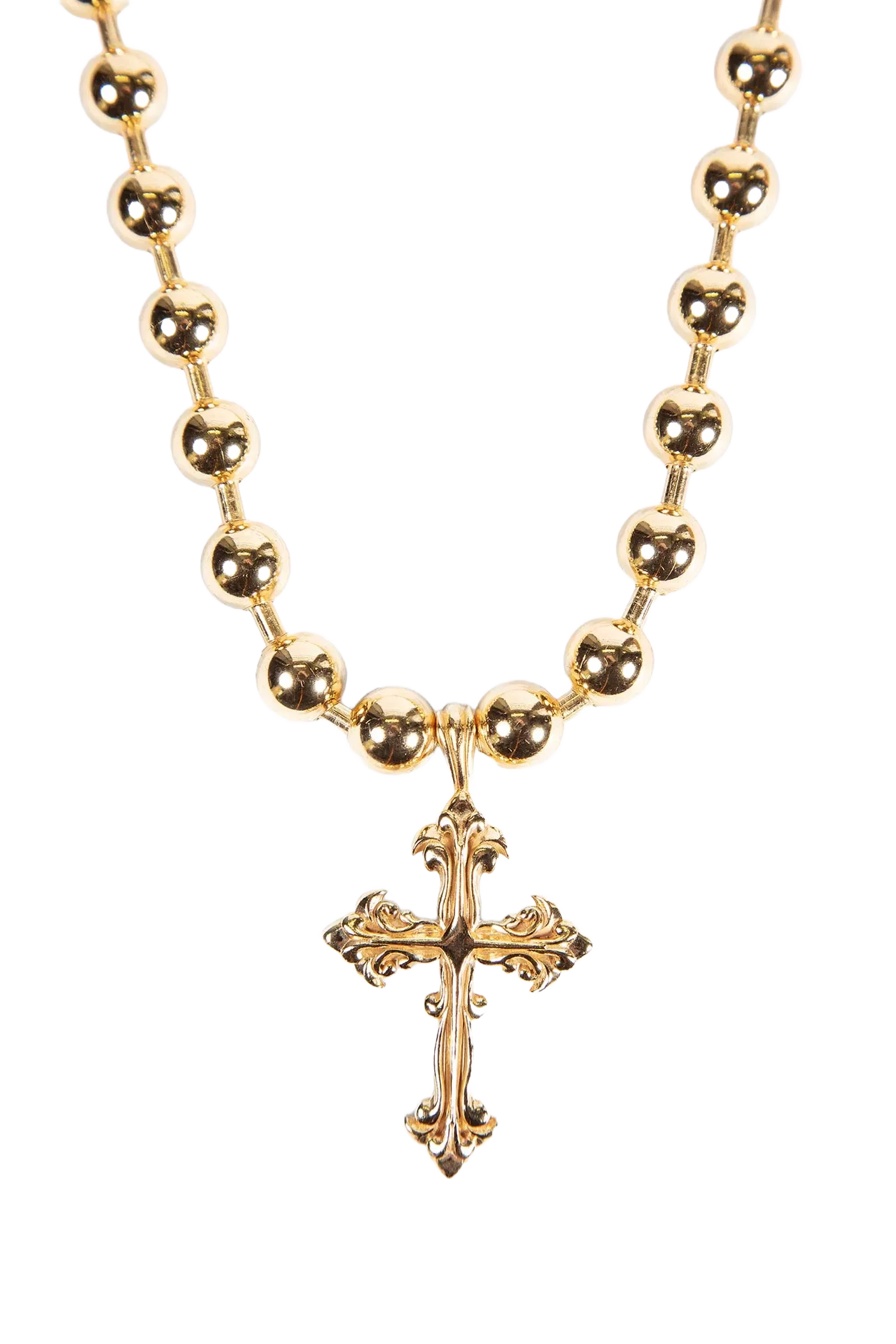 Emanuele Bicocchi Large Beaded Chain Cross Necklace