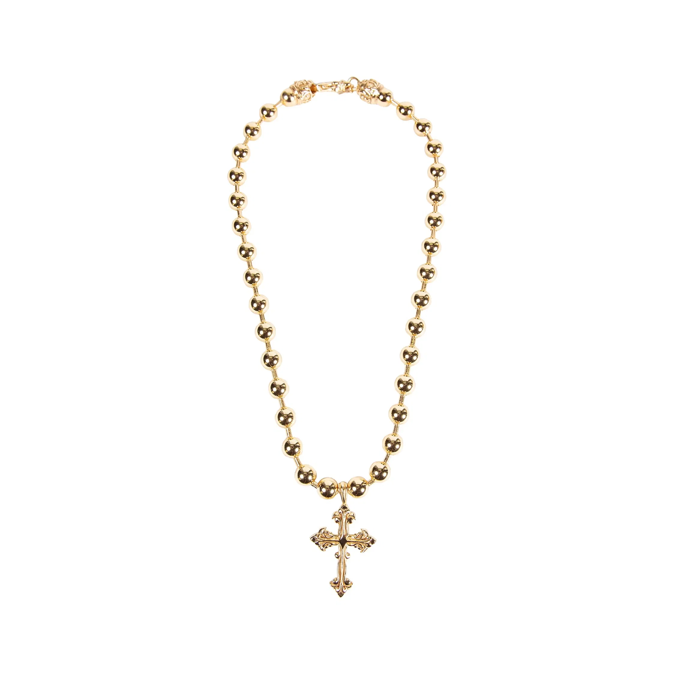 Emanuele Bicocchi Large Beaded Chain Cross Necklace