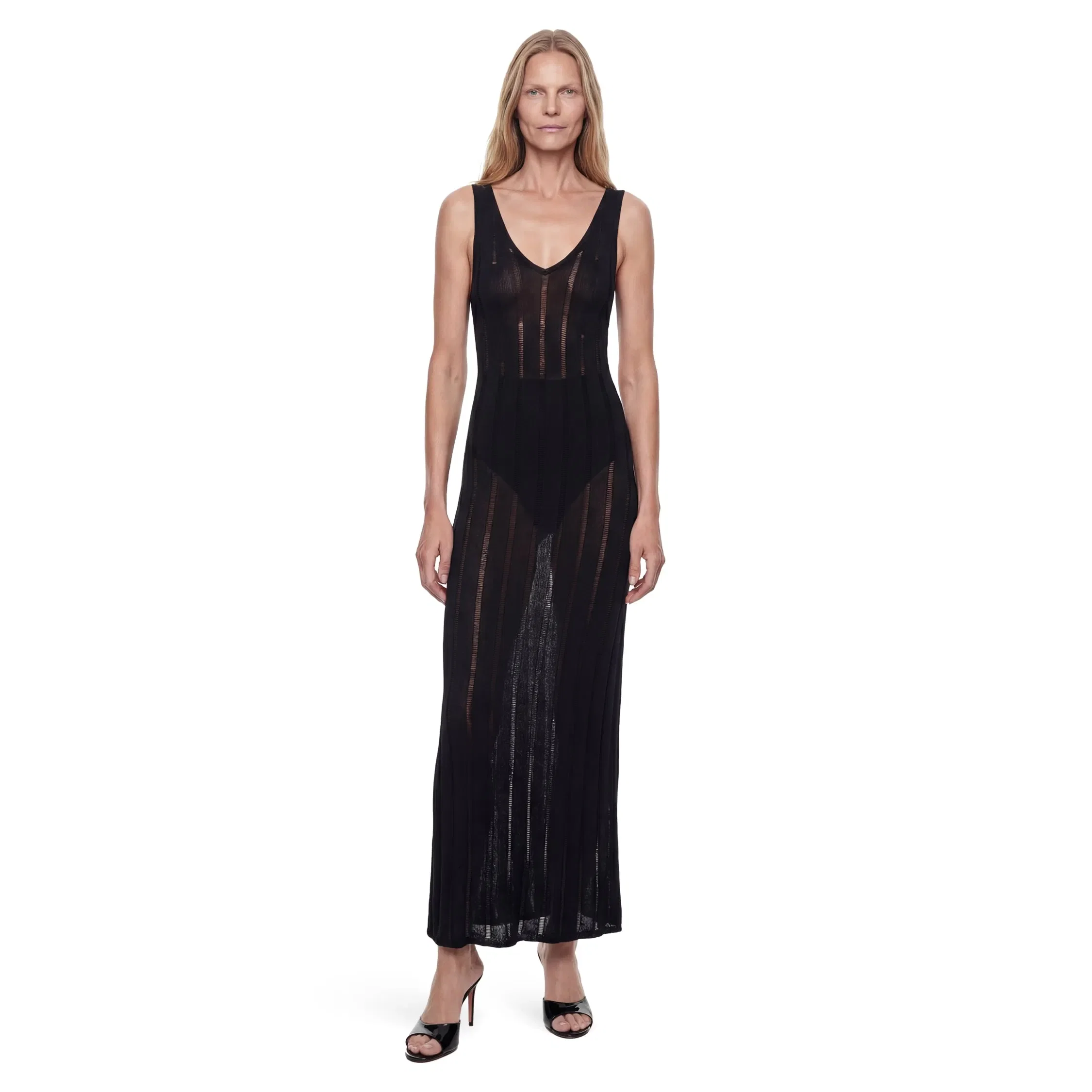 Laneus Openwork Knit Long Dress