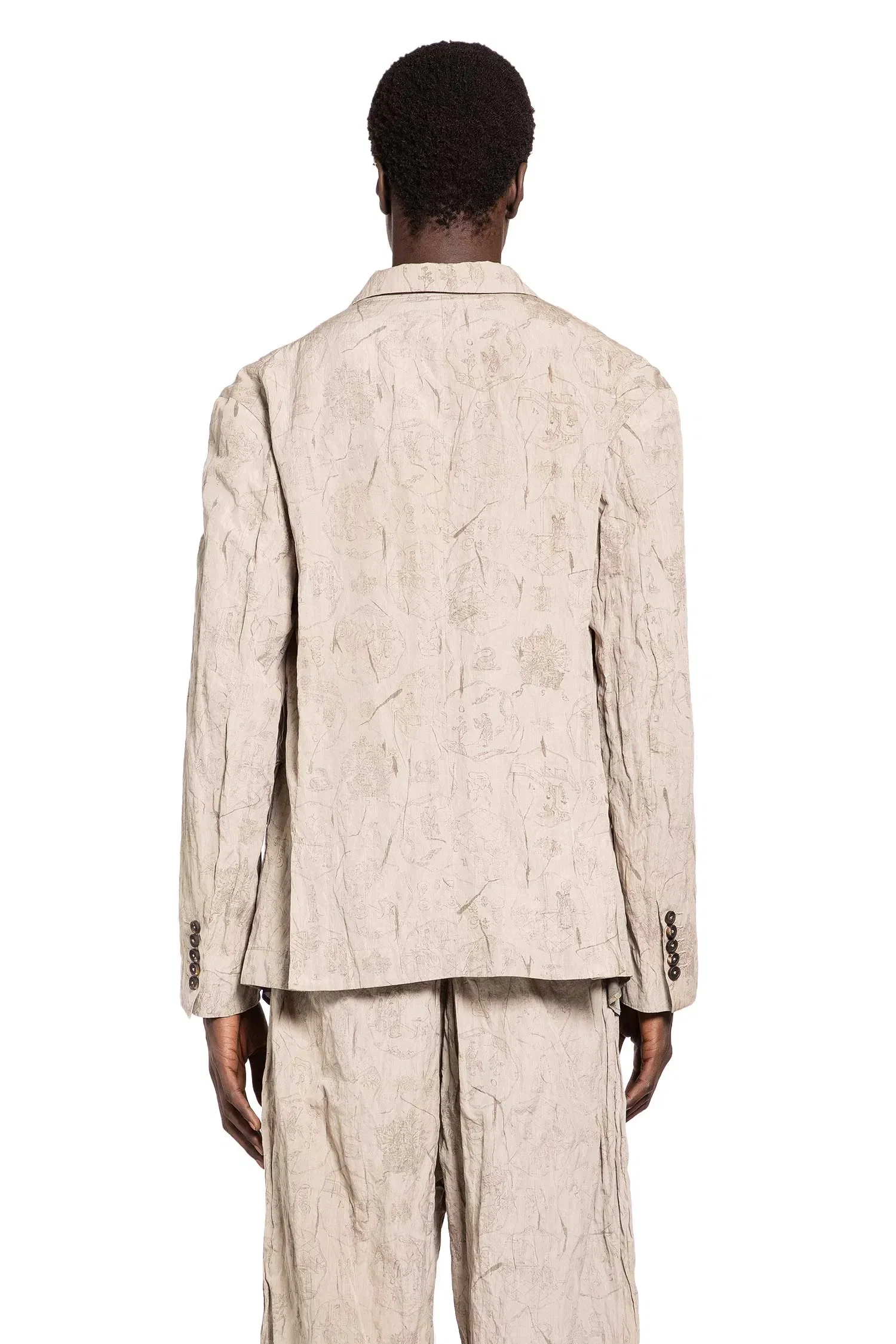Ziggy Chen Digital Print Double-Breasted Blazer