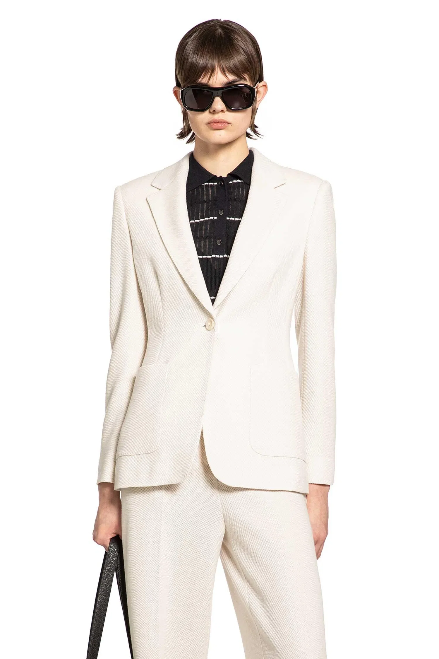 Max Mara Single-breasted Wool Piqué Blazer