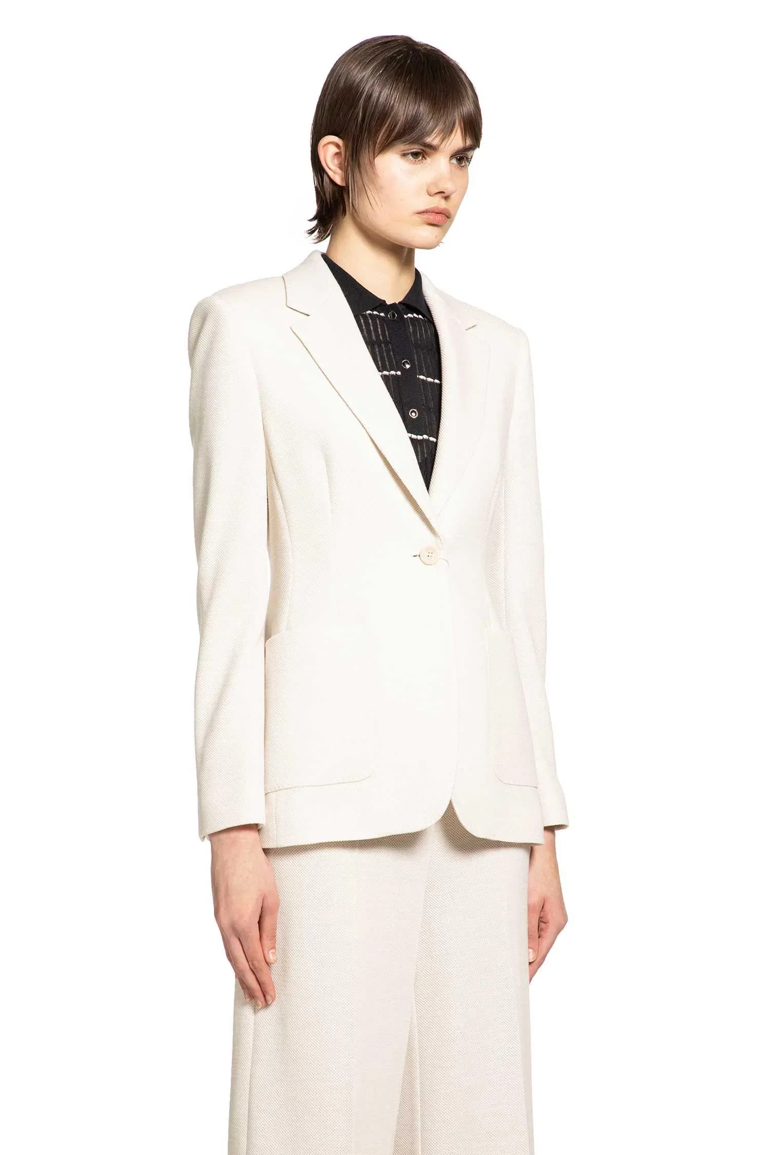 Max Mara Single-breasted Wool Piqué Blazer
