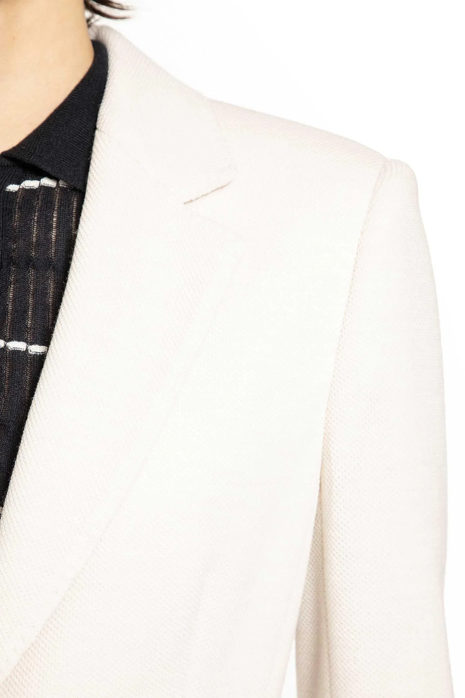 Max Mara Single-breasted Wool Piqué Blazer