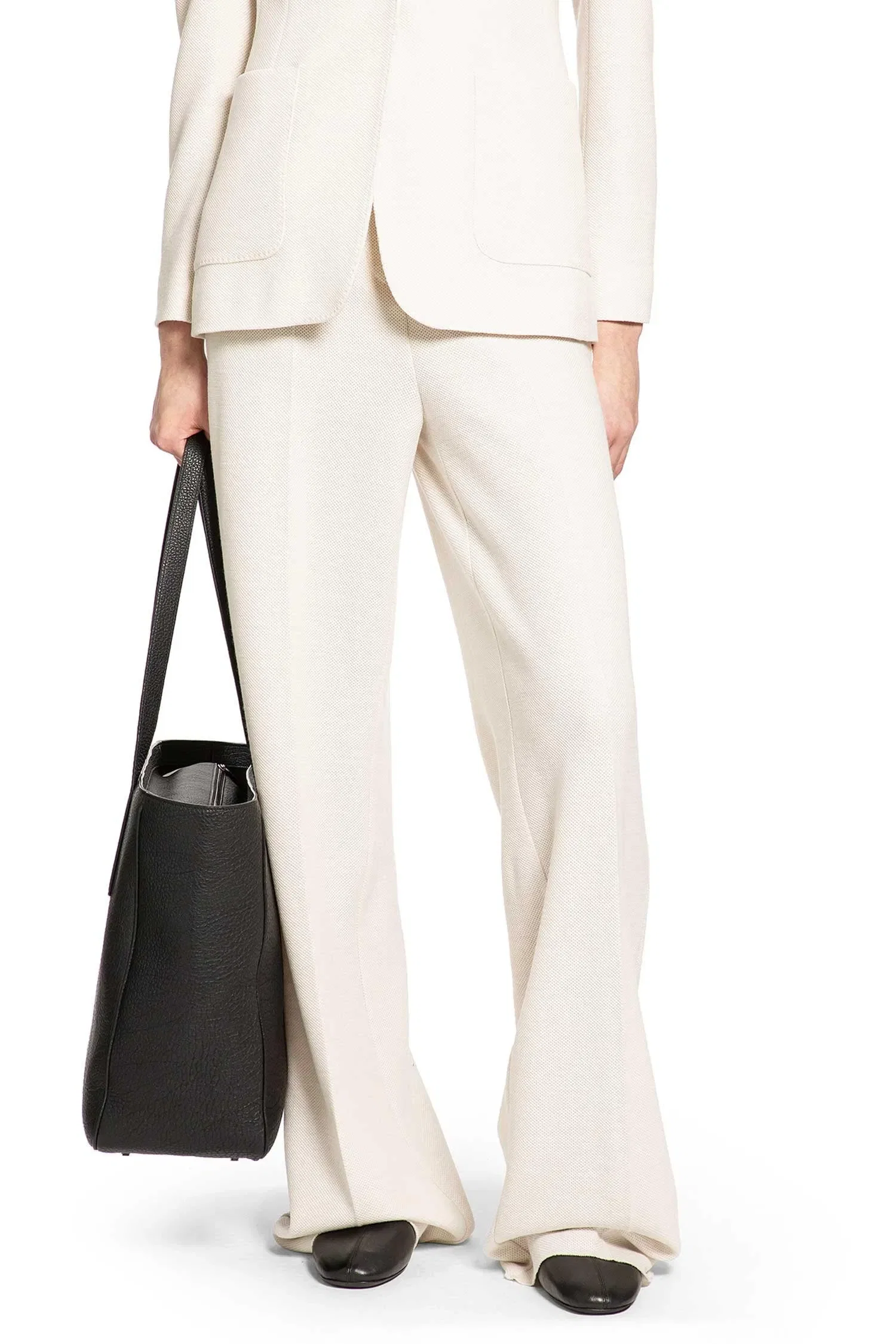 Max Mara Wool Piqué Wide Leg Trousers