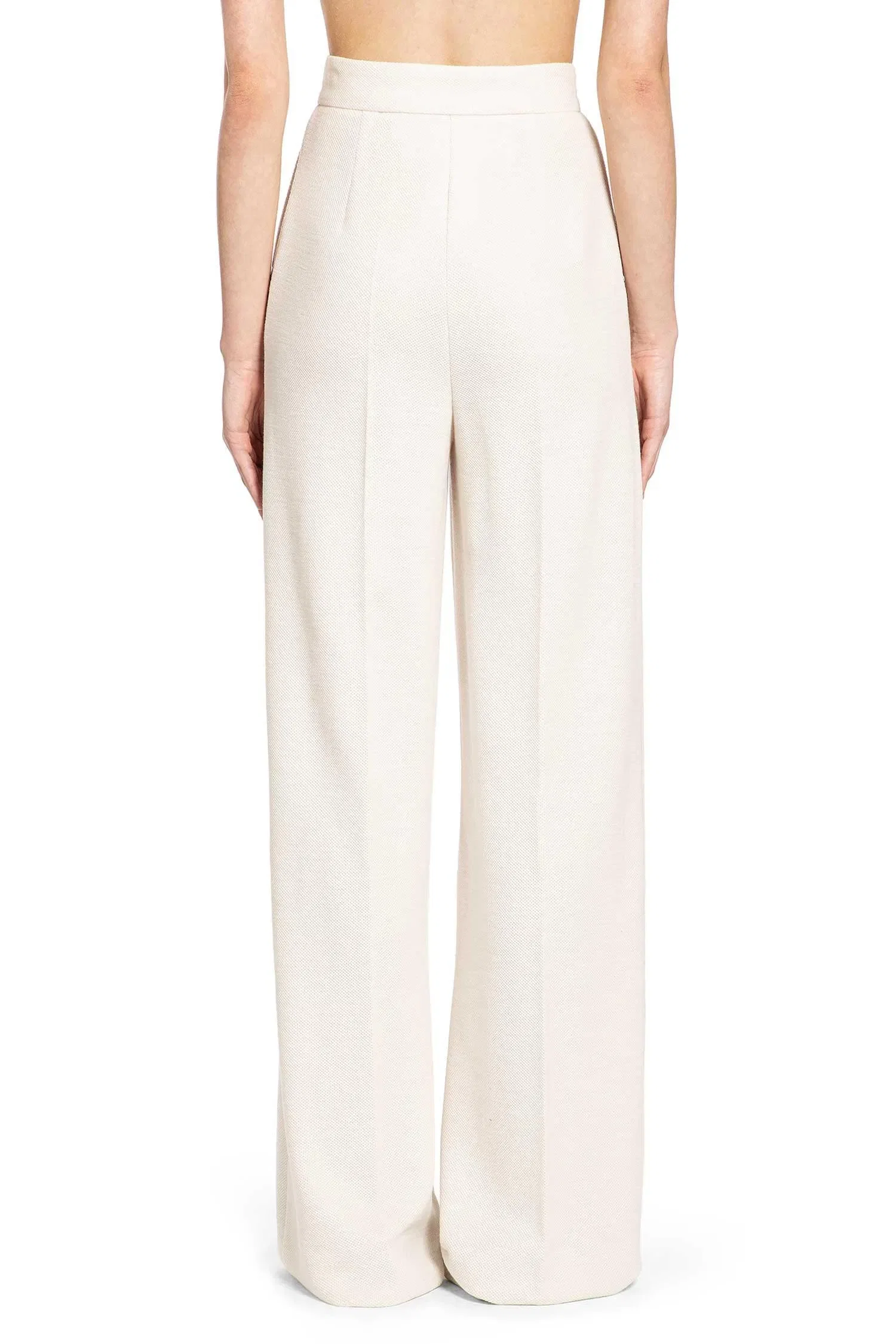 Max Mara Wool Piqué Wide Leg Trousers