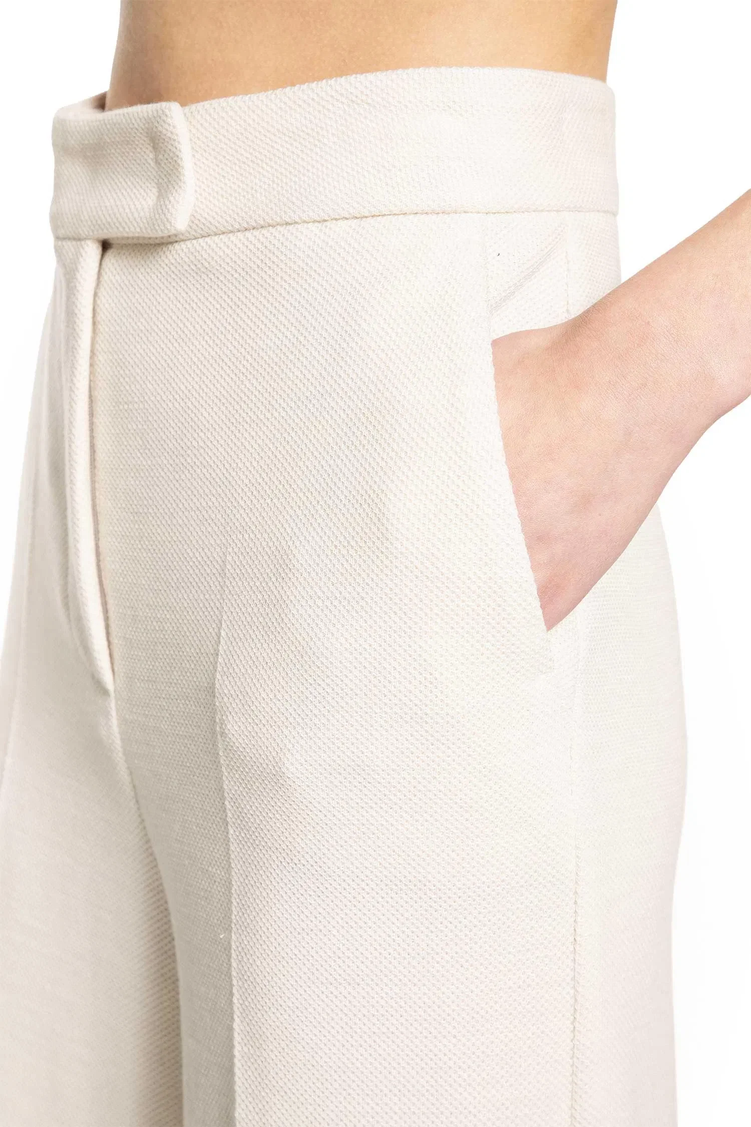 Max Mara Wool Piqué Wide Leg Trousers