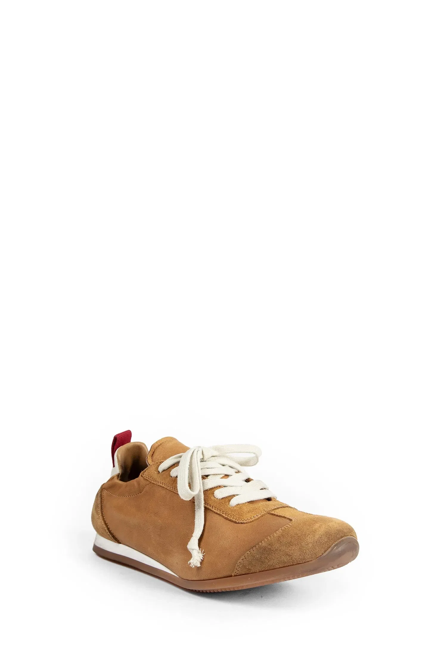 Uma Wang Suede and Leather Gathered Sneakers