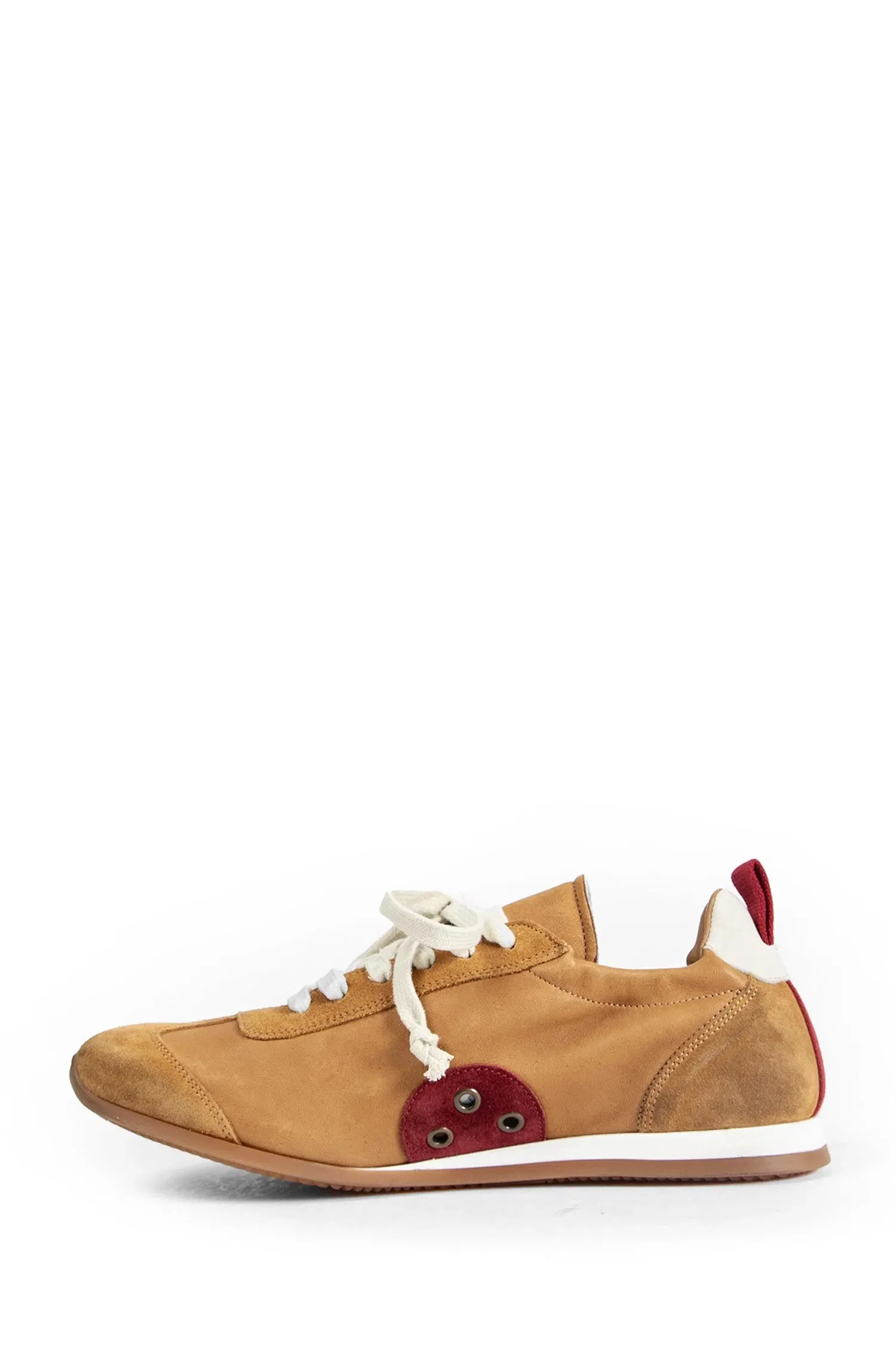 Uma Wang Suede and Leather Gathered Sneakers