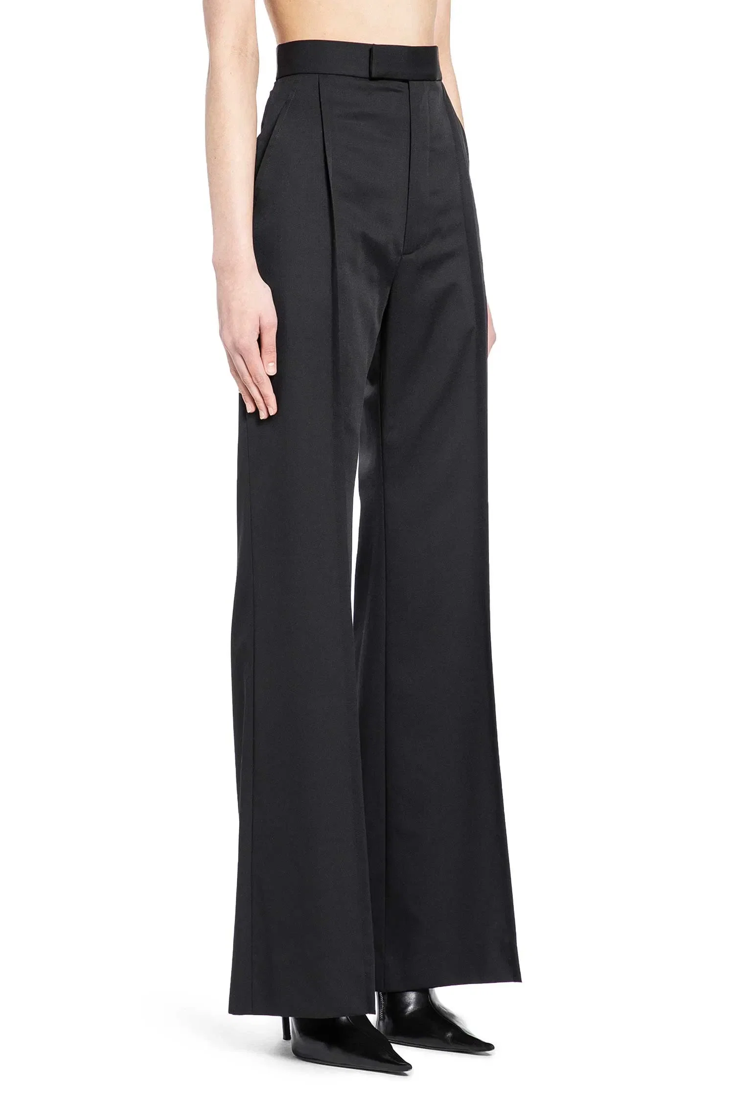 Vivienne Westwood Pleated Wool Twill Wide Leg Trousers