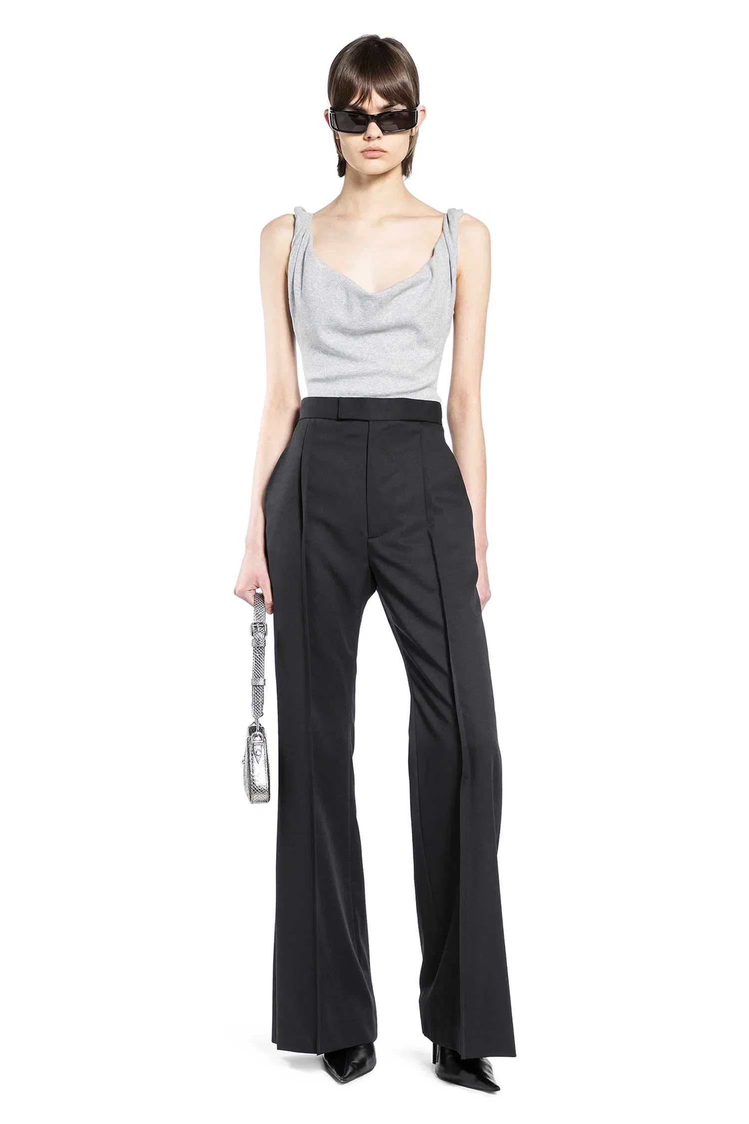 Vivienne Westwood Pleated Wool Twill Wide Leg Trousers
