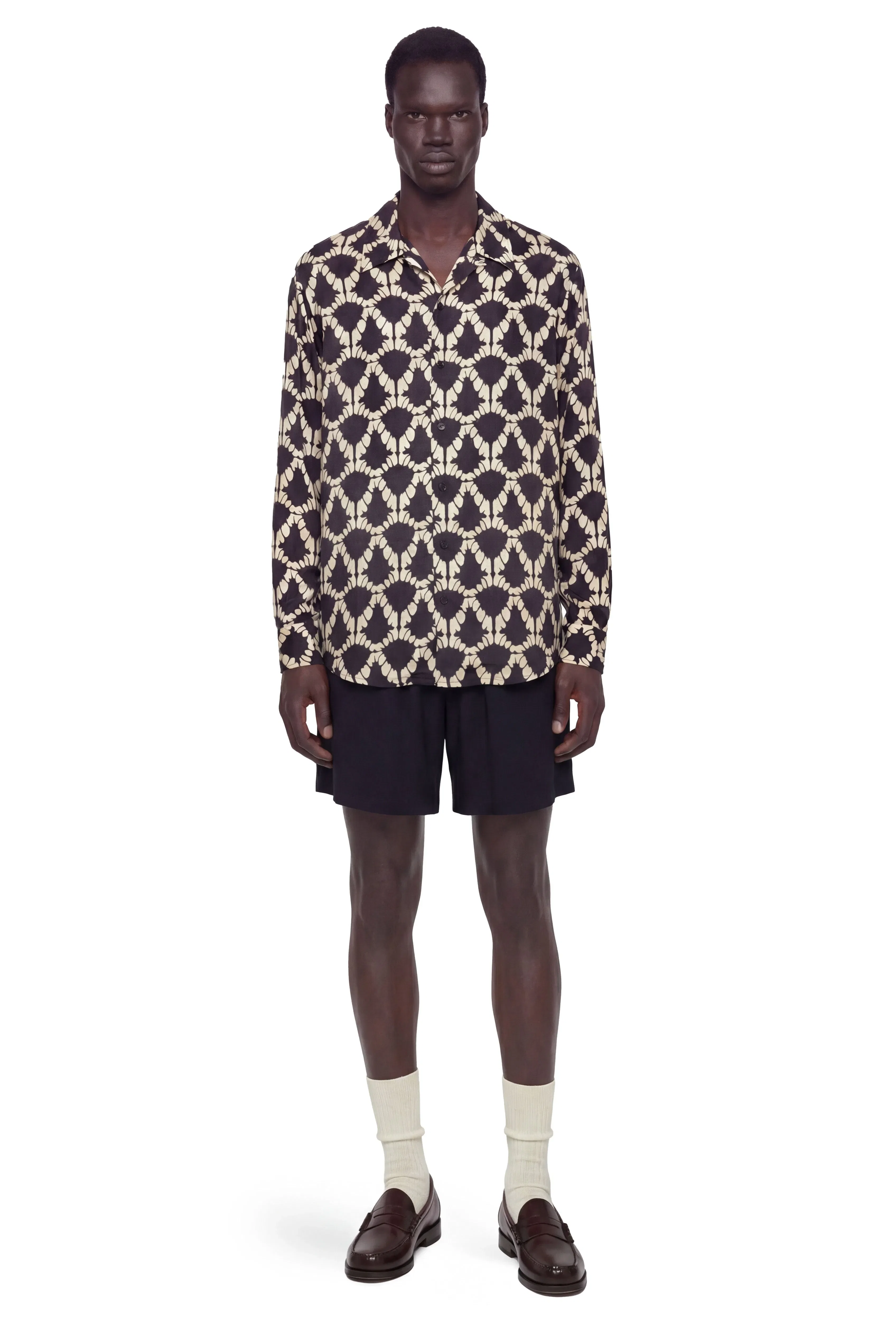 Laneus Lightweight Viscose Graphic Shirt
